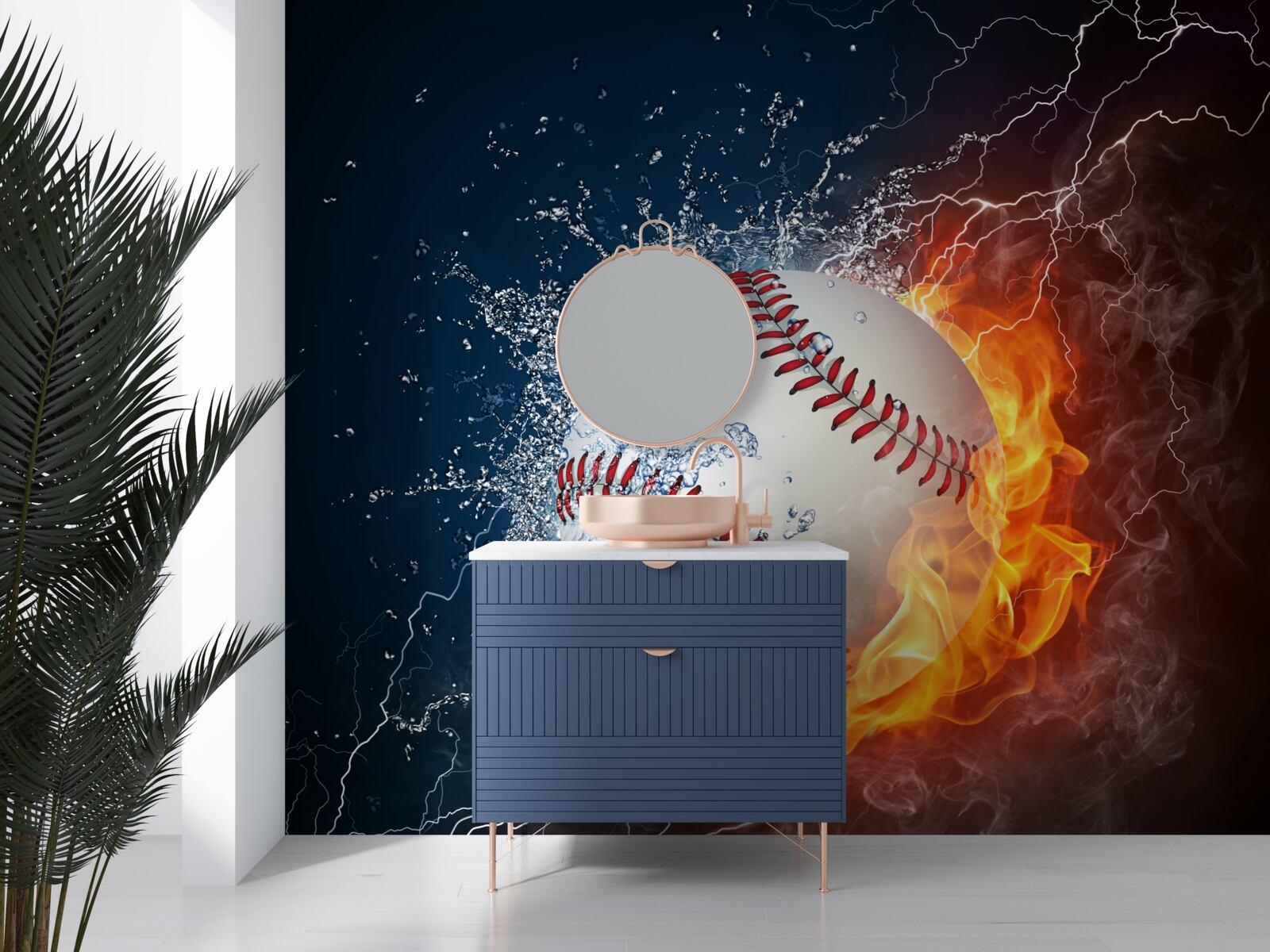 Fototapet o minge de foc cufundată în umbră