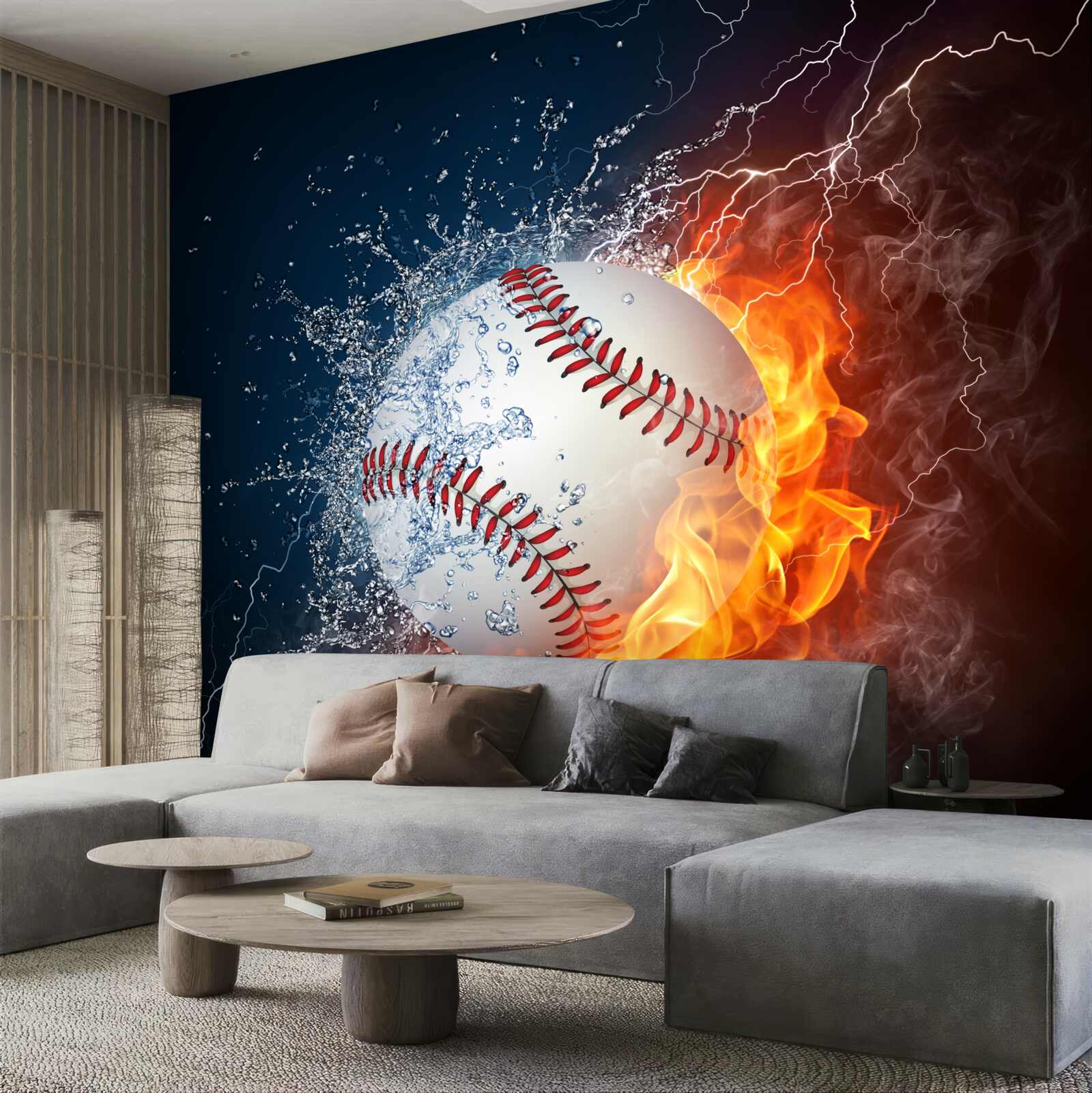 Fototapet o minge de foc cufundată în umbră