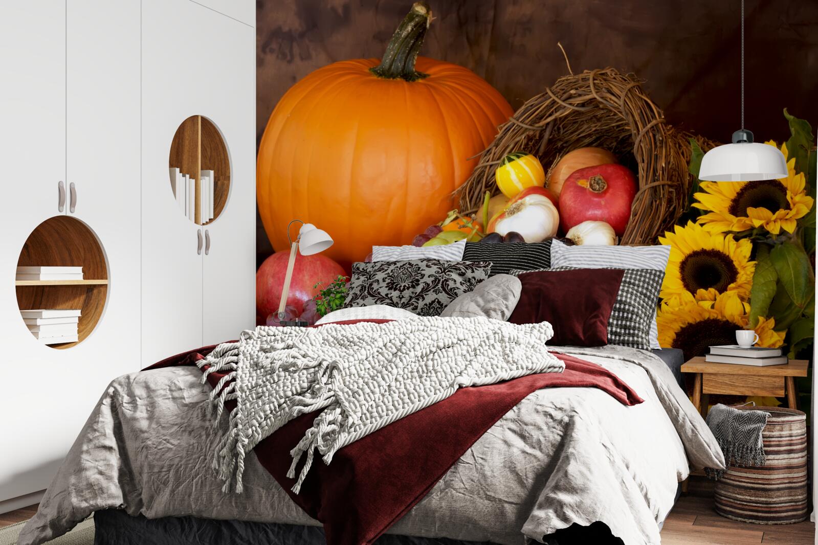 Fototapet compoziție din fructe și floarea-soarelui