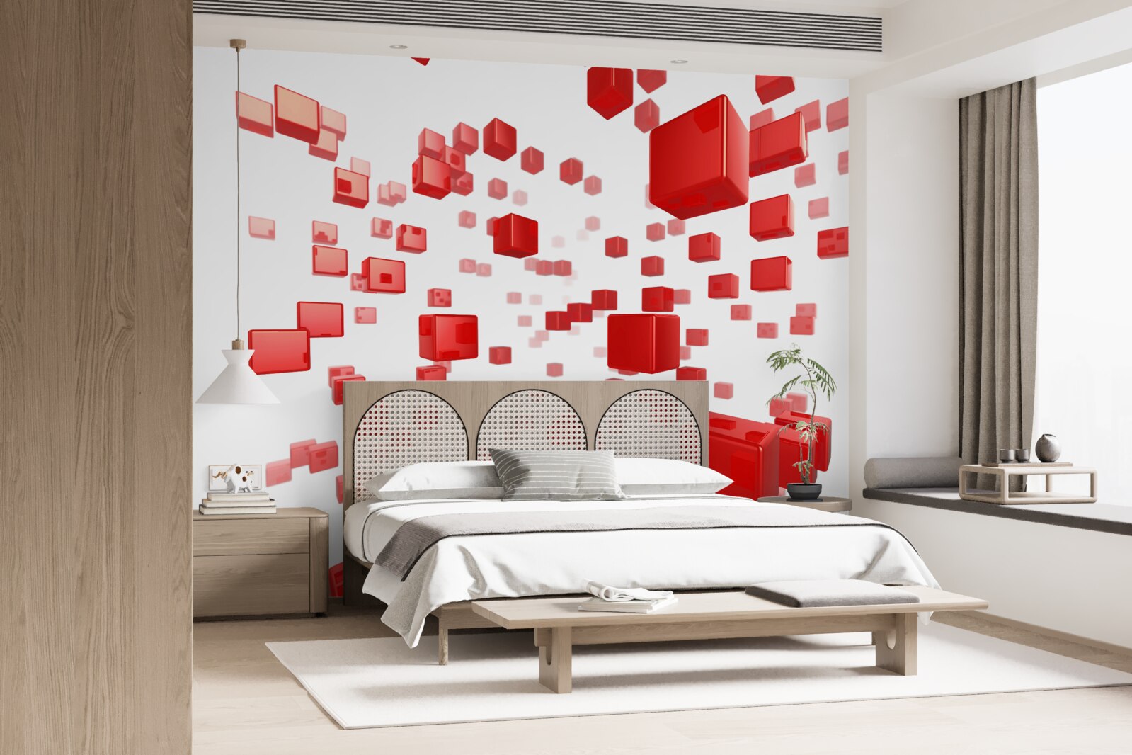 Fototapet creșterea pătratelor roșii strălucitoare