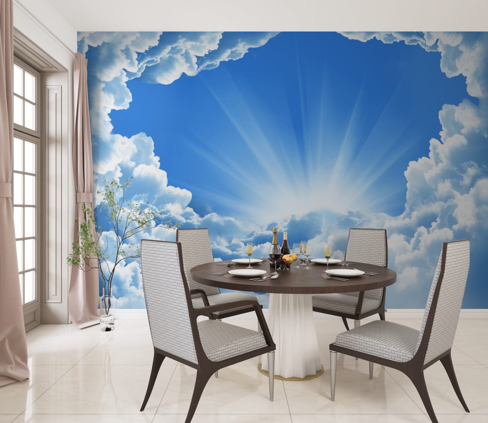 Fototapet dimineața răsare în spatele norilor