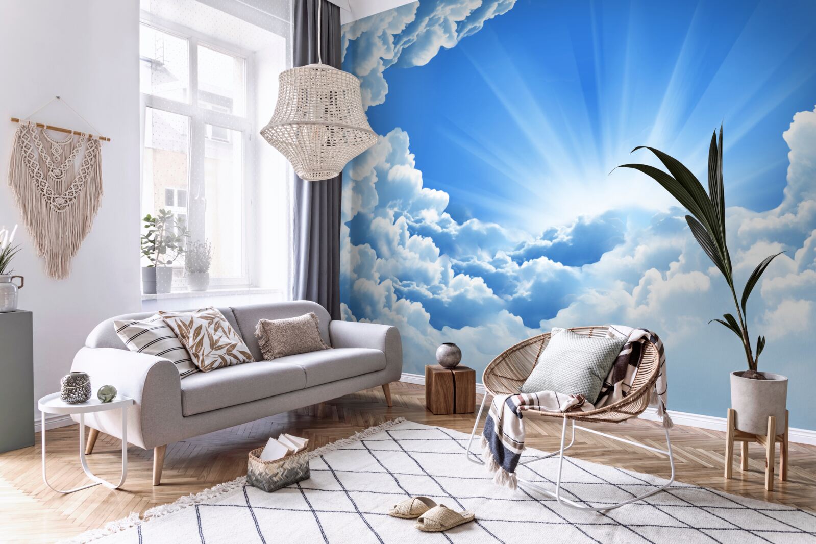 Fototapet dimineața răsare în spatele norilor