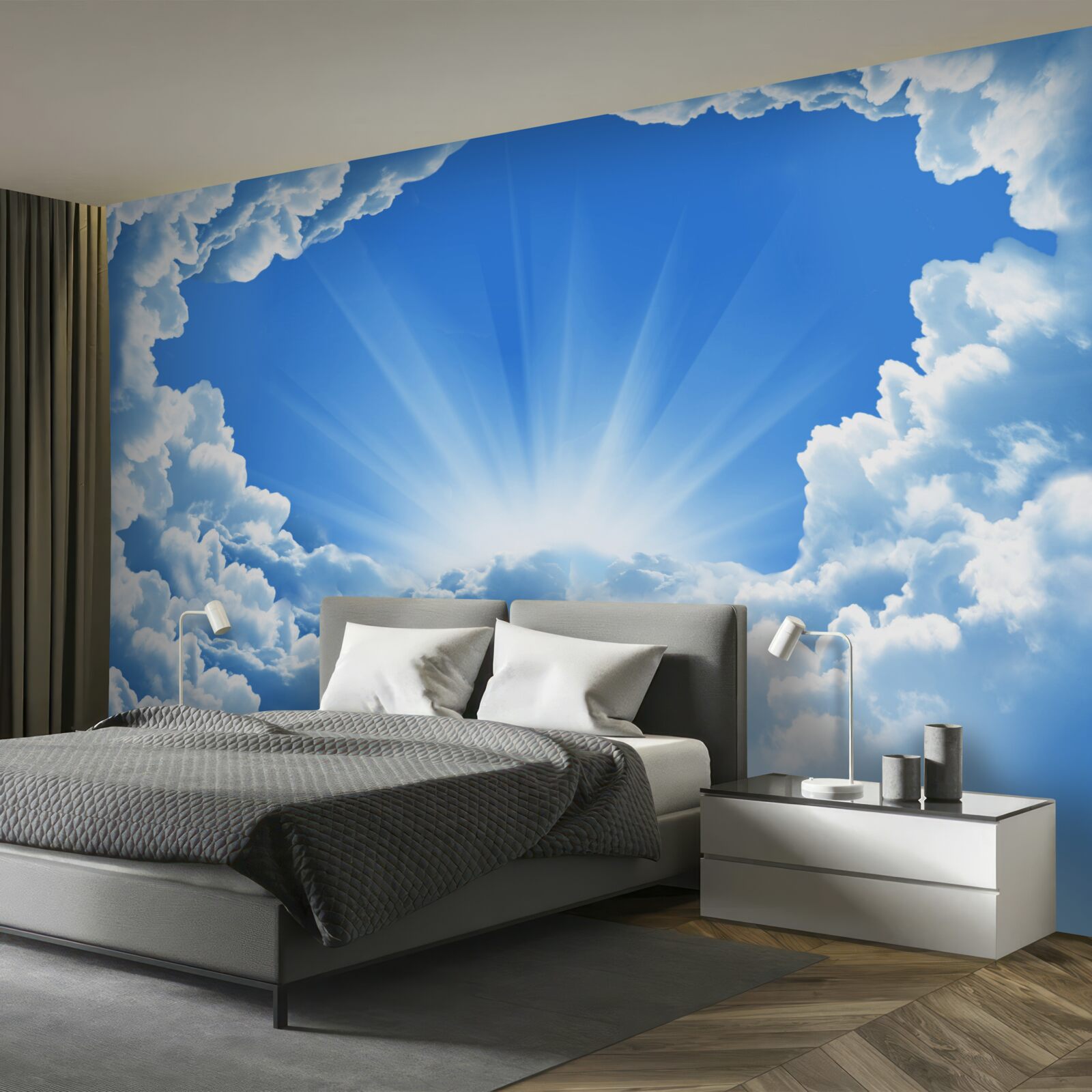 Fototapet dimineața răsare în spatele norilor