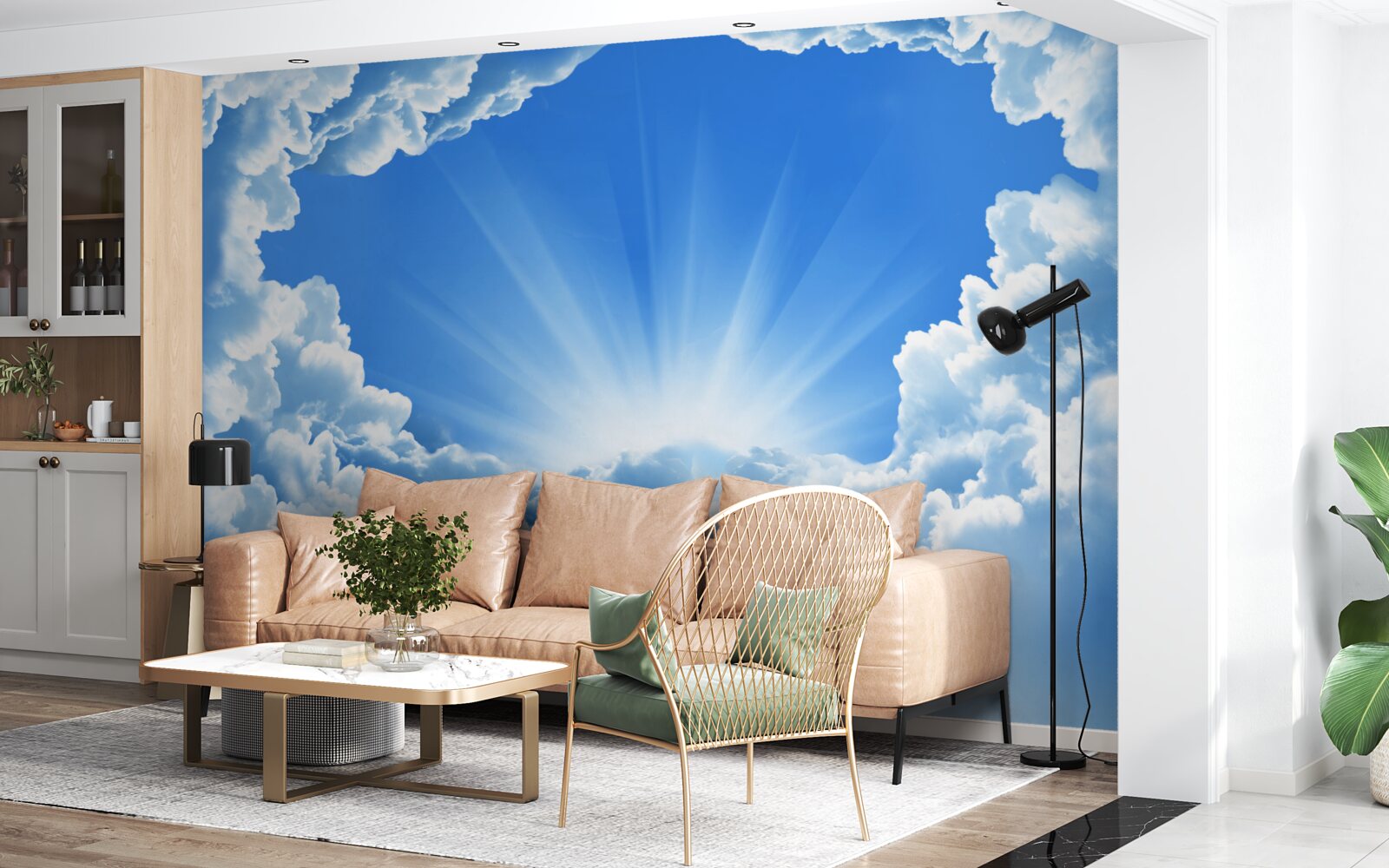 Fototapet dimineața răsare în spatele norilor