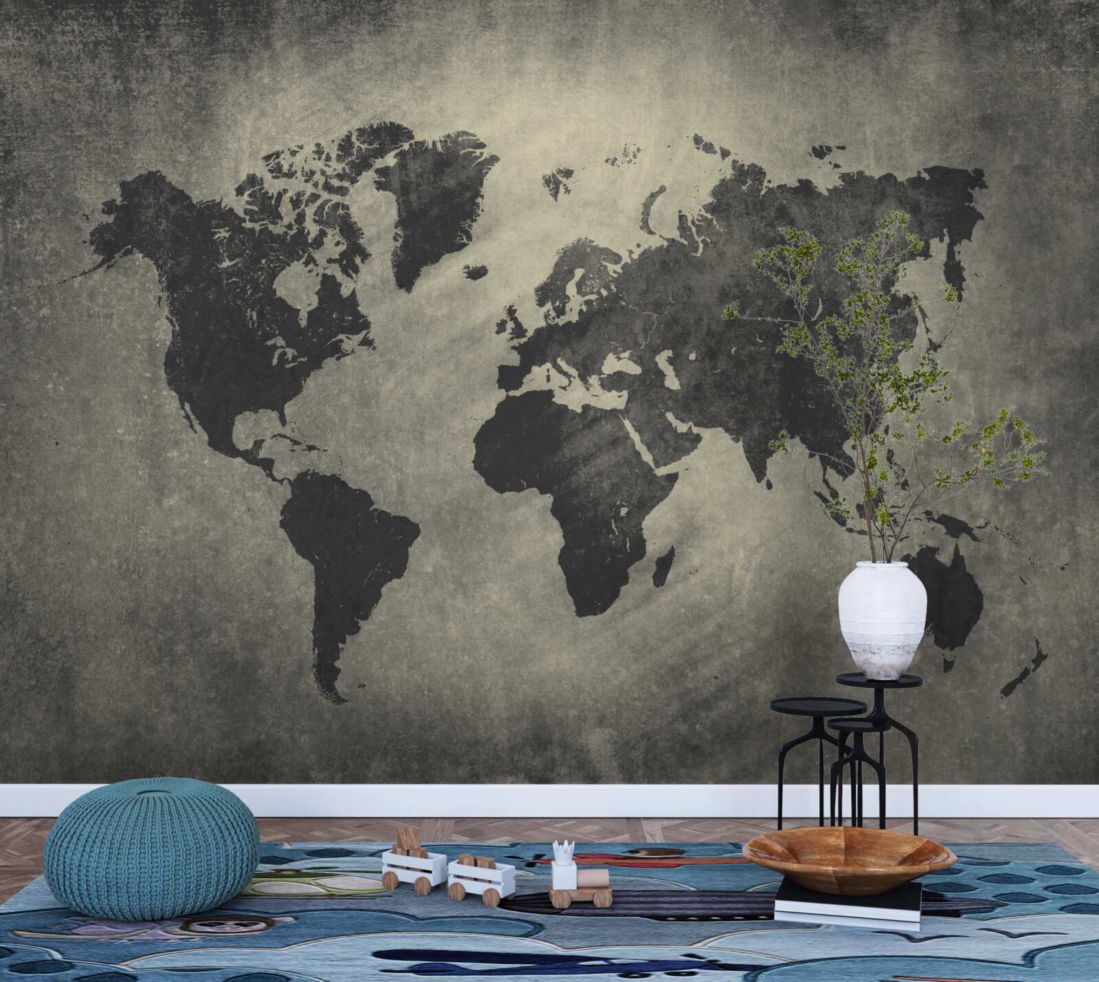 Fototapet siluete de țări pe un zid de beton