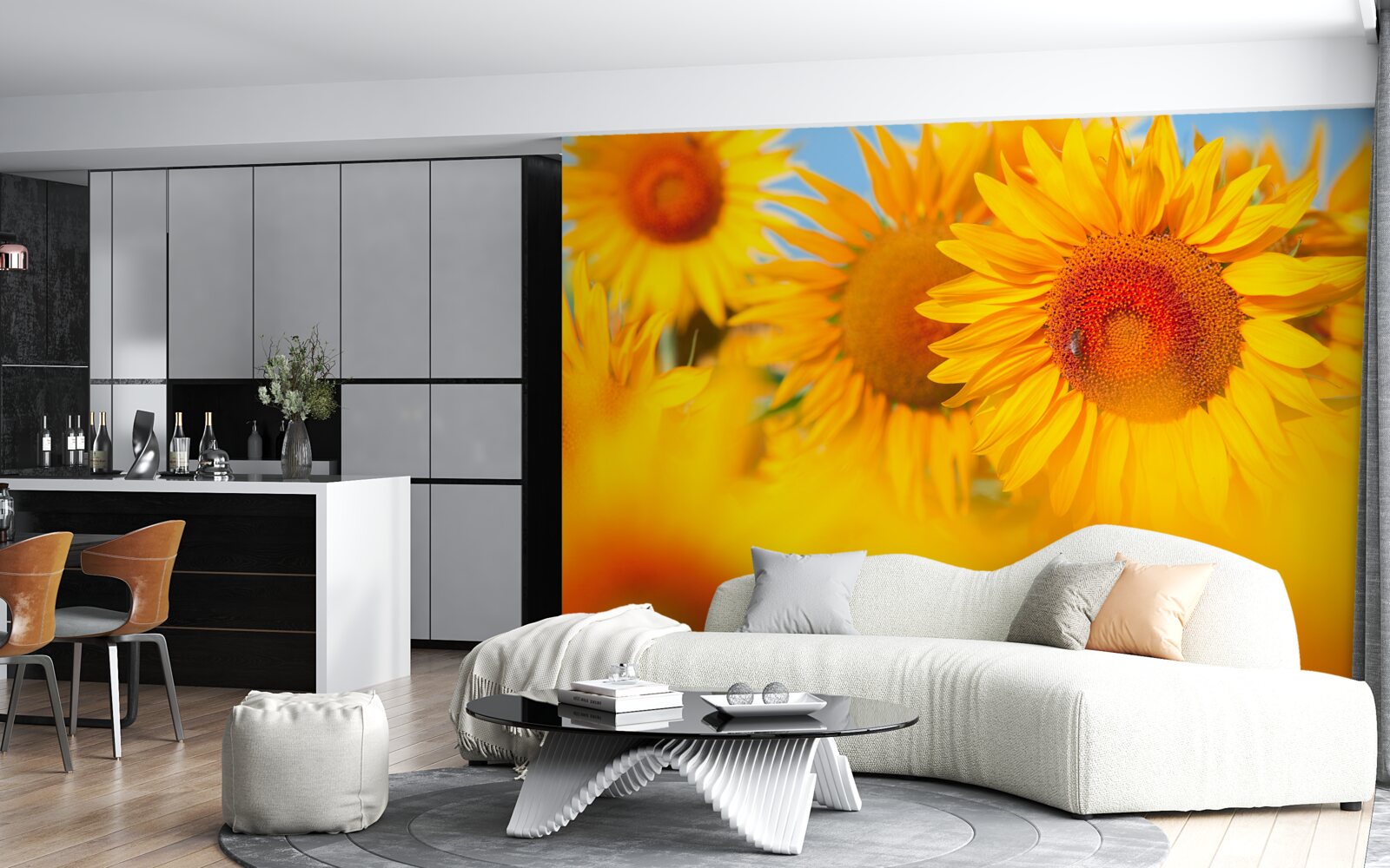 Fototapet floarea-soarelui sub soare