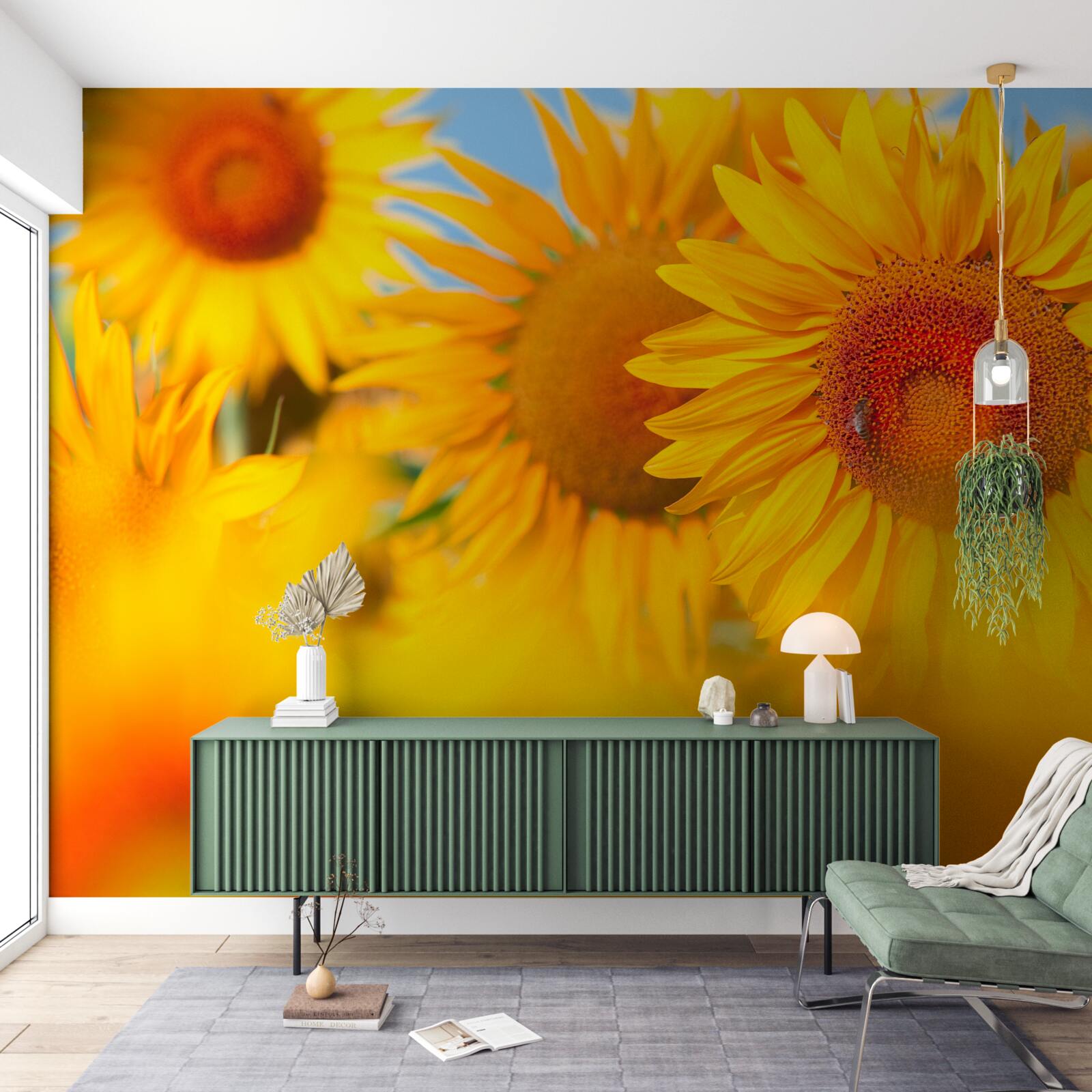 Fototapet floarea-soarelui sub soare