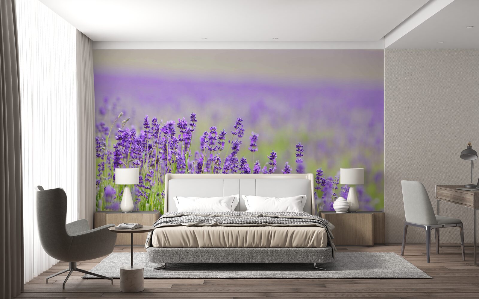 Fototapet câmpuri de lavandă