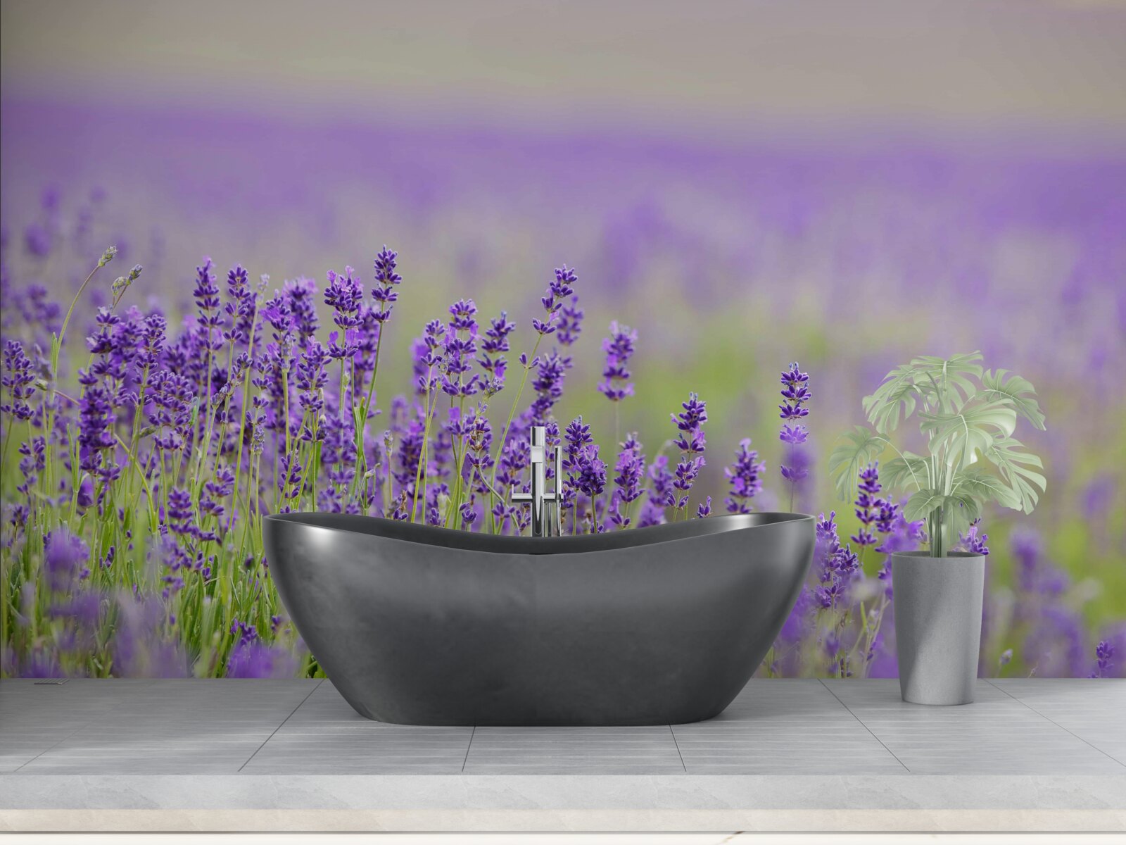 Fototapet câmpuri de lavandă