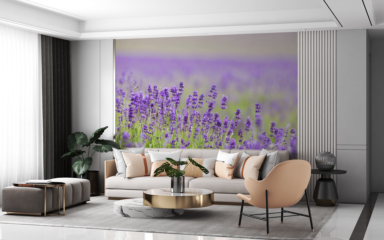 Fototapet câmpuri de lavandă