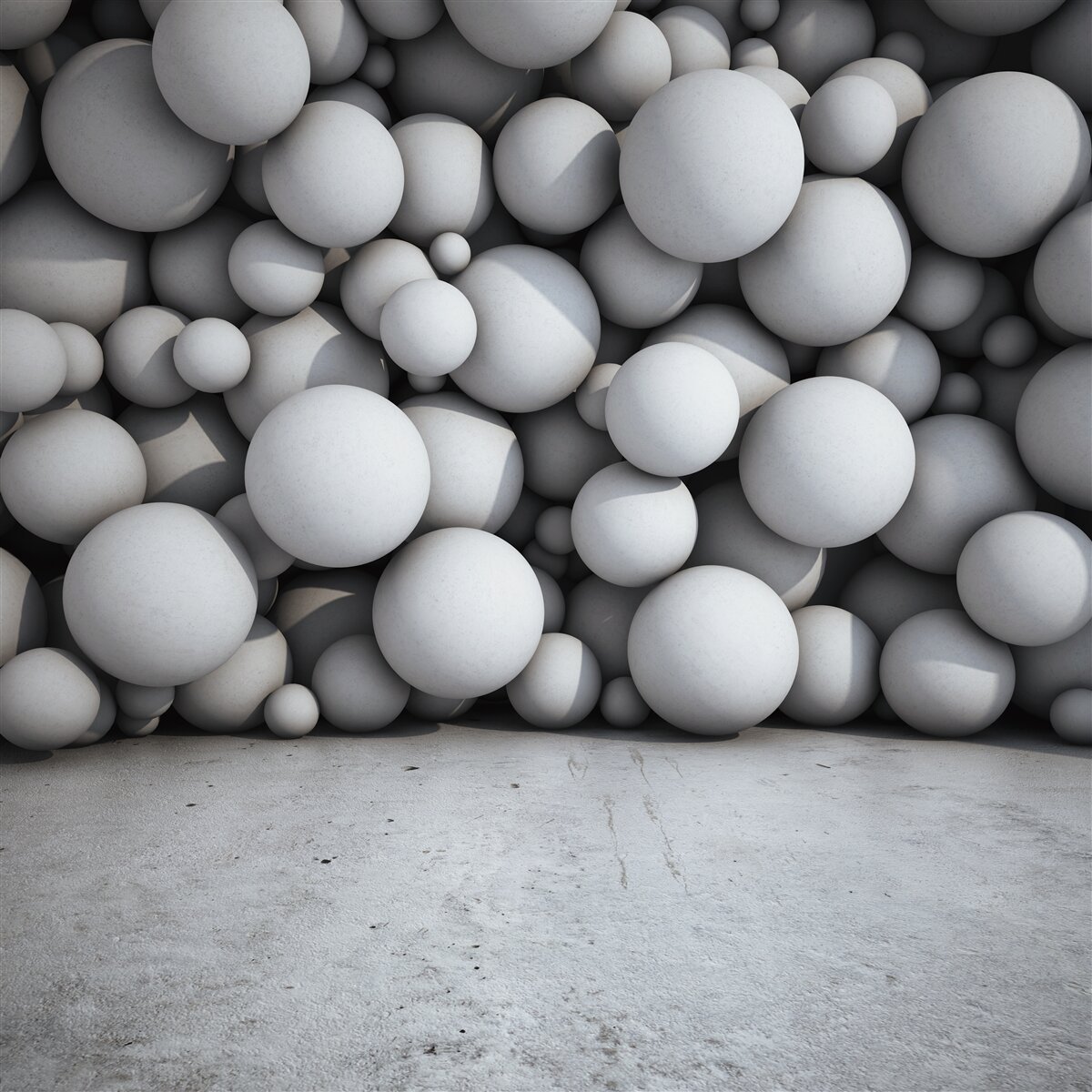 Fototapet o barieră de bile argintii care plutesc în aer