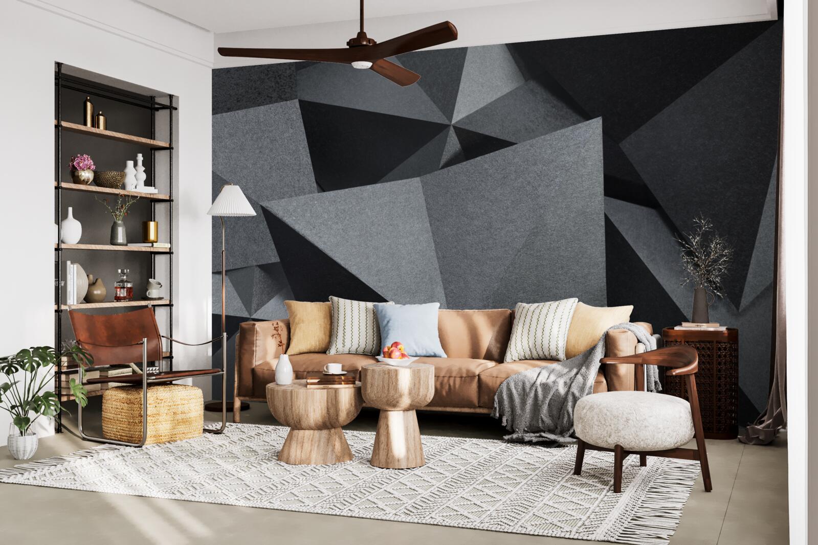 Fototapet figuri geometrice pe un fundal închis