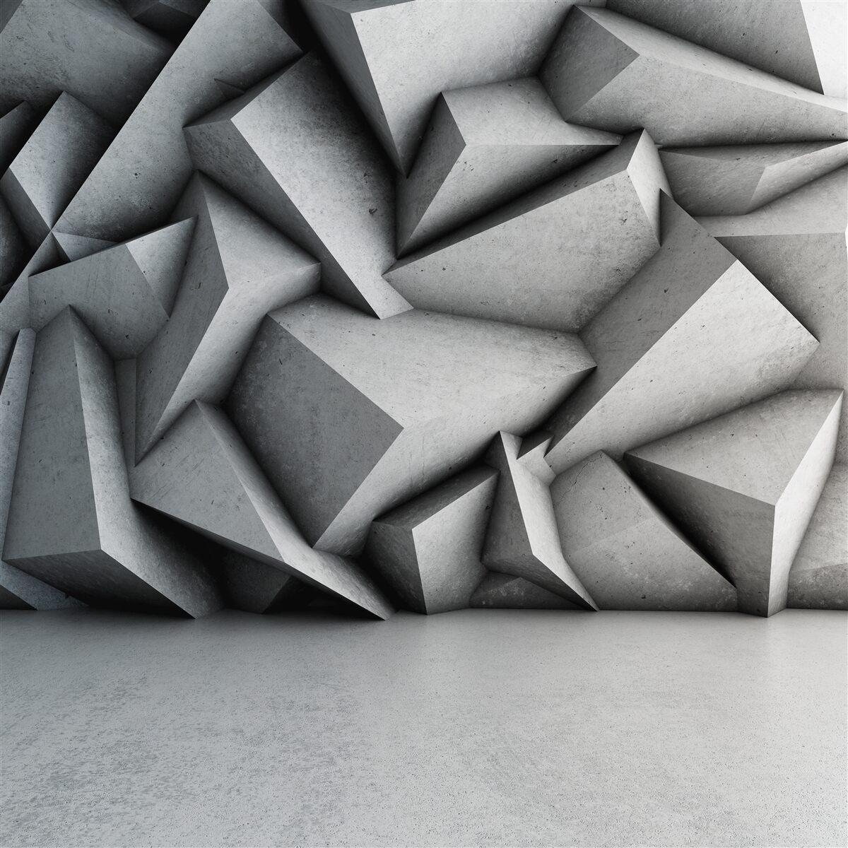 Fototapet figuri mari 3d pe fundal gri