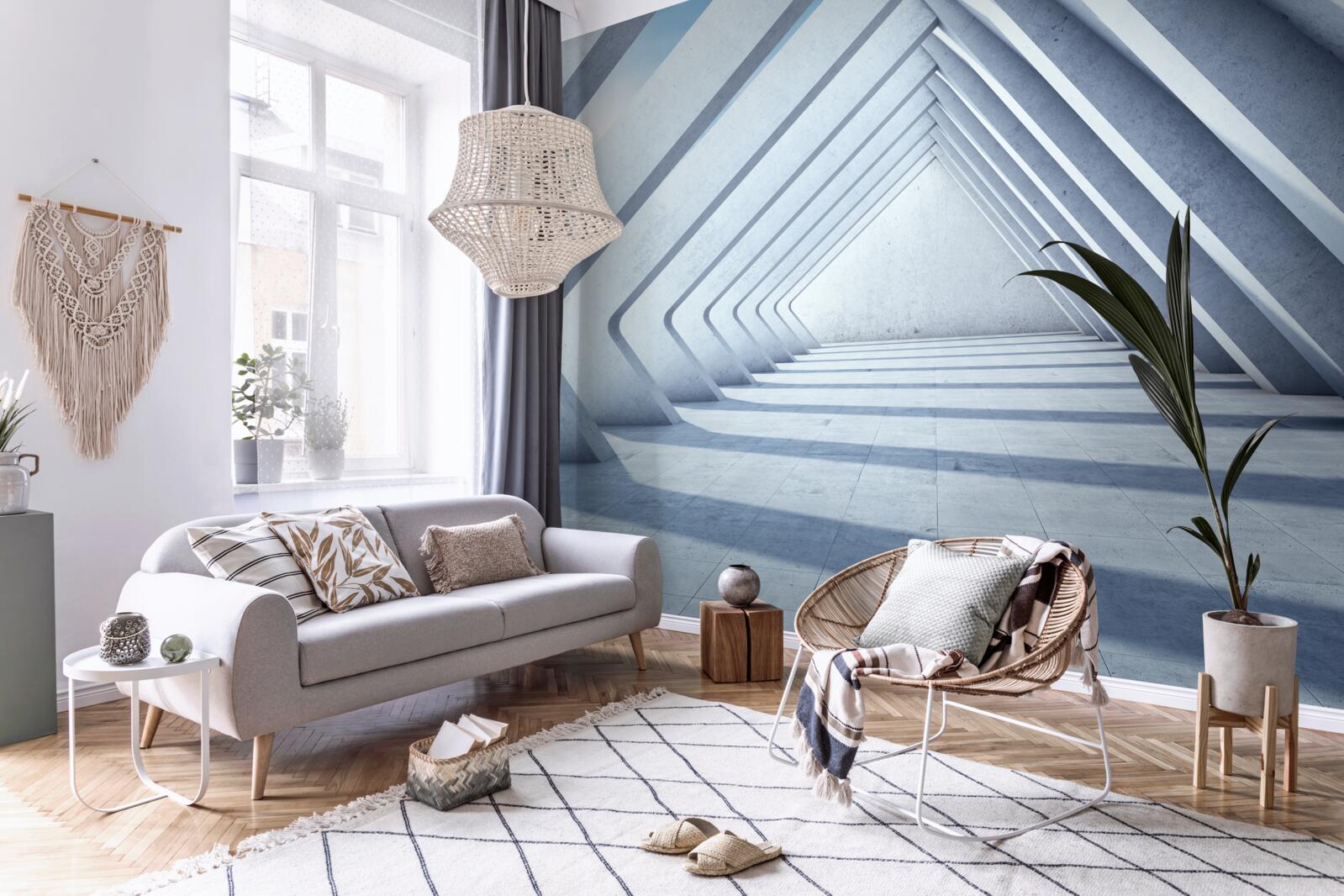 Fototapet un tunel de arcuri triunghiulare care se întind la infinit