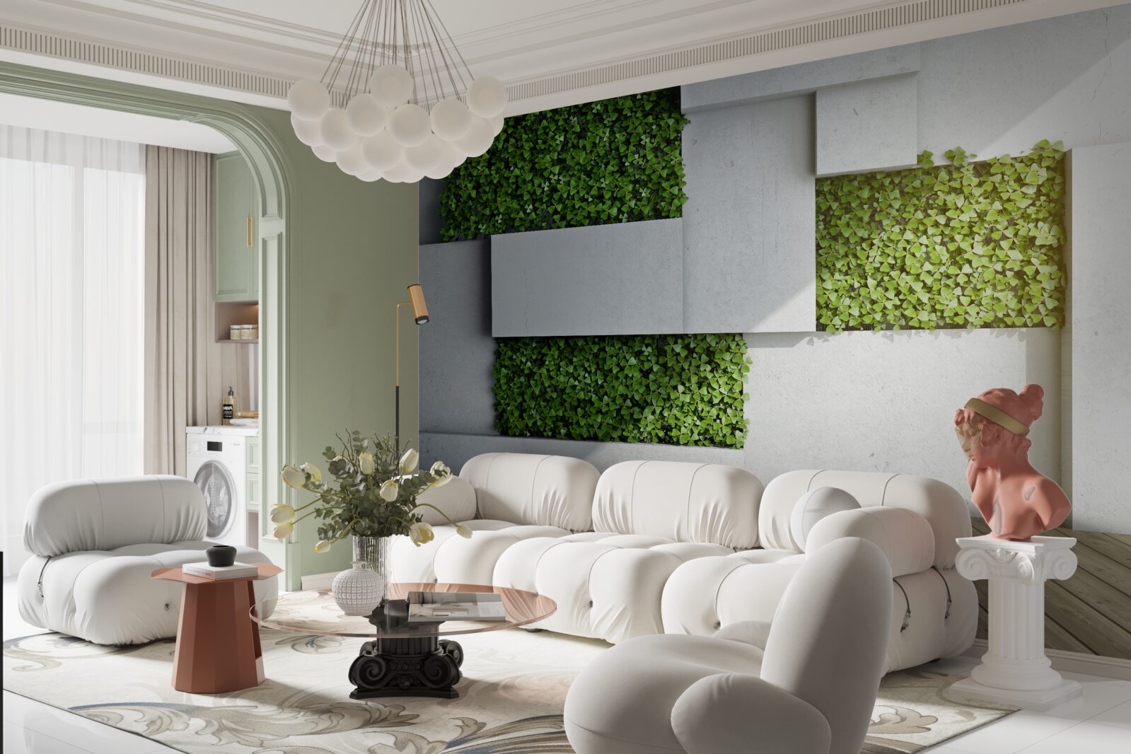 Fototapet decorare perete verde