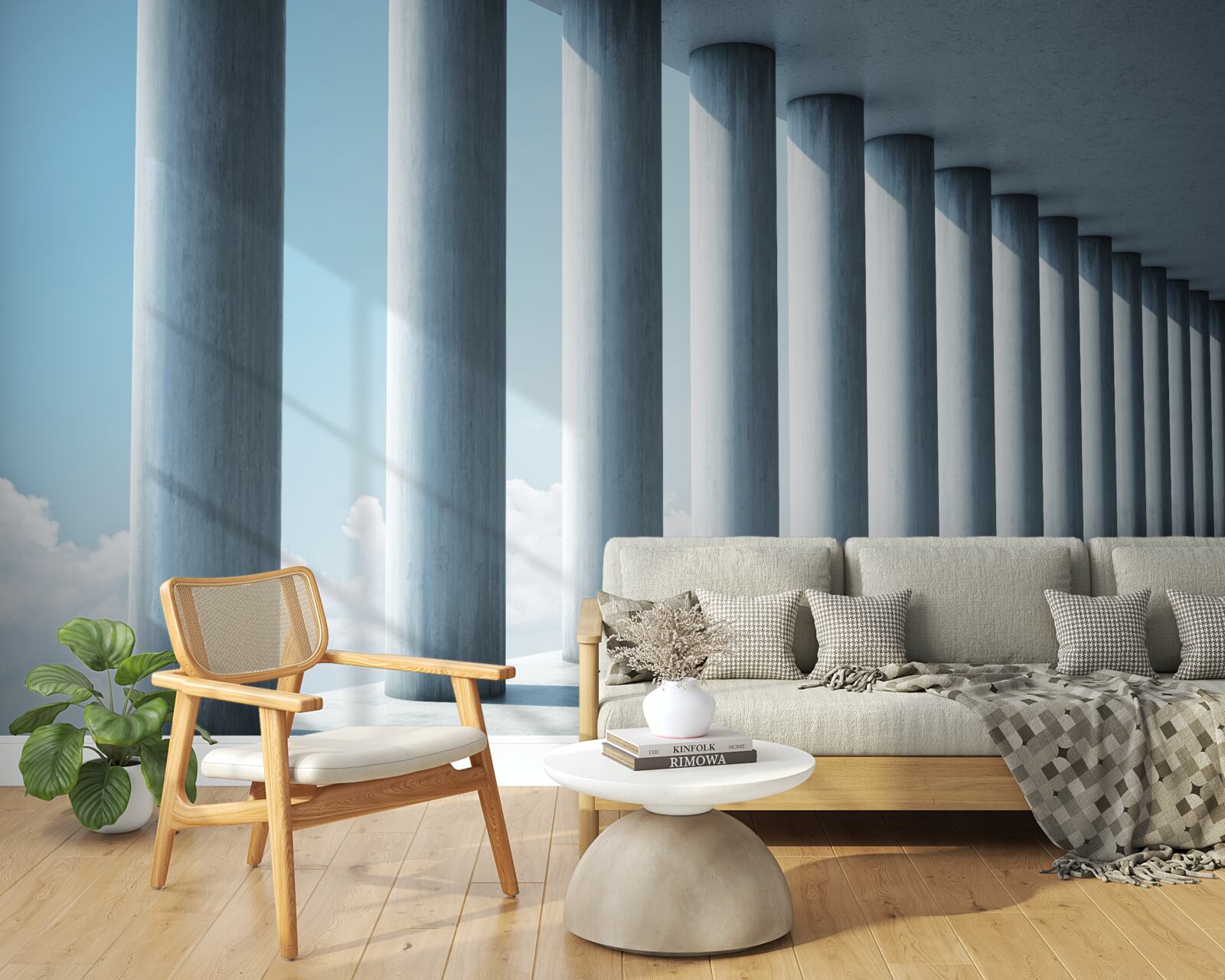 Fototapet colonada se întinde până la infinit pe cer