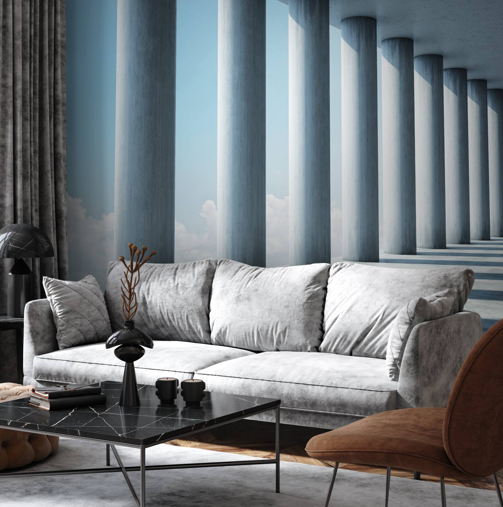 Fototapet colonada se întinde până la infinit pe cer