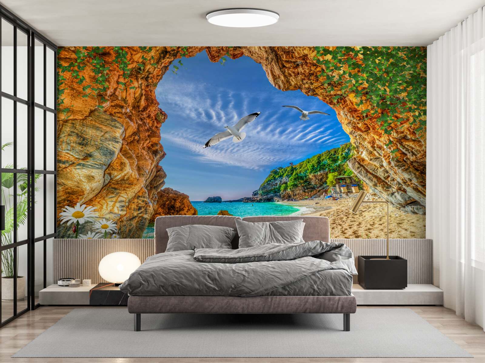 Fototapet O privire la ocean și la zborul șacalilor