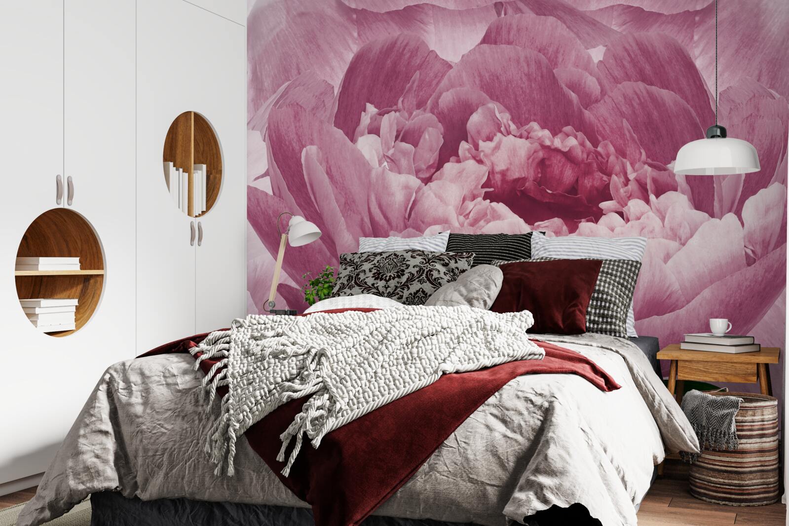 Fototapet floare abundentă de aster roz