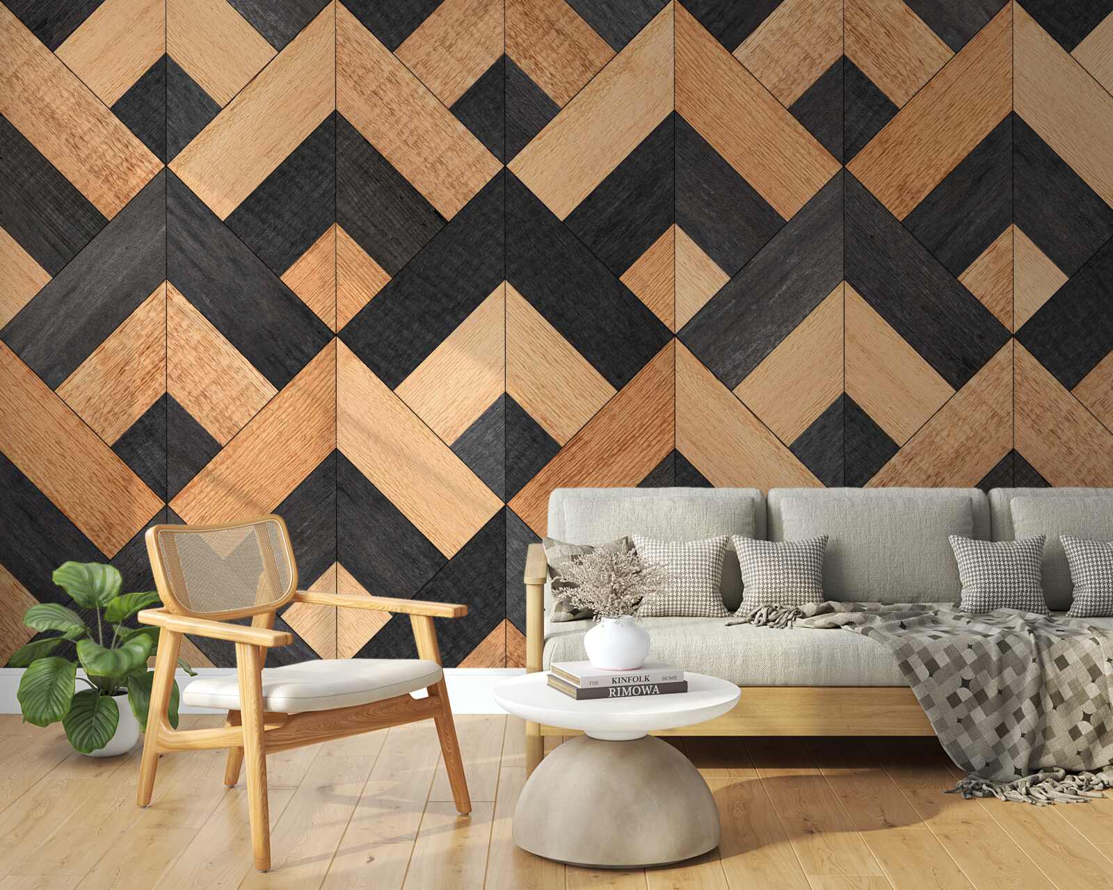 Fototapet împletirea lemnului închis și deschis