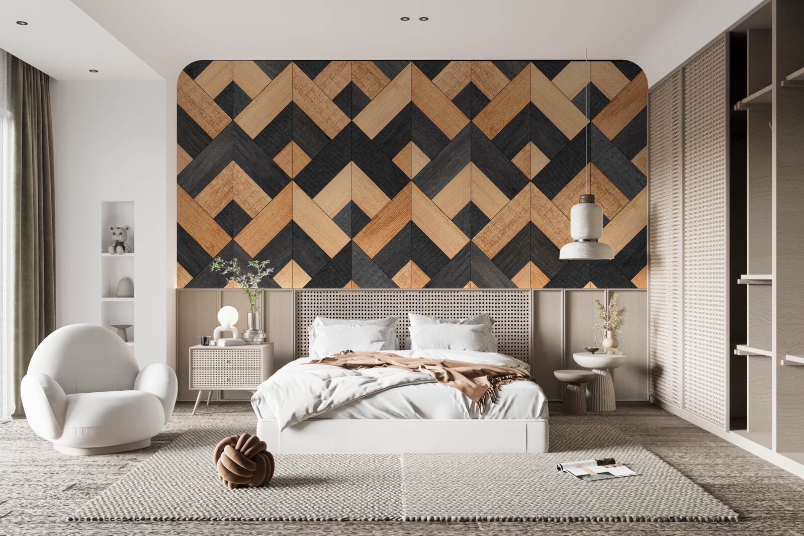 Fototapet împletirea lemnului închis și deschis