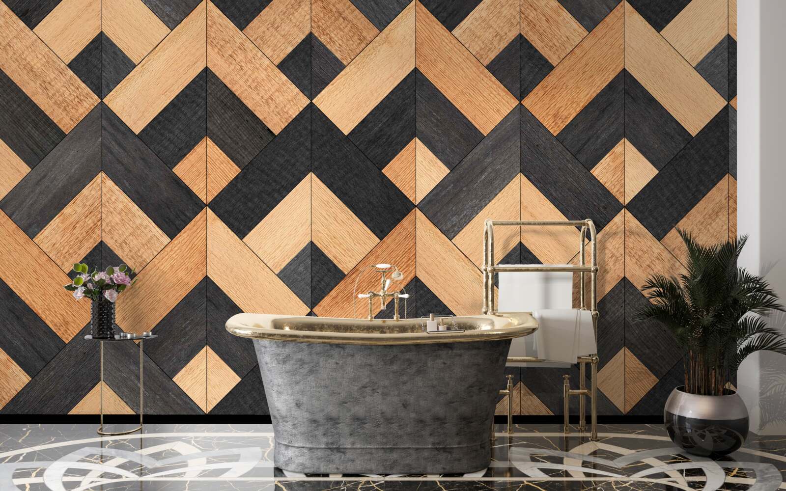 Fototapet împletirea lemnului închis și deschis