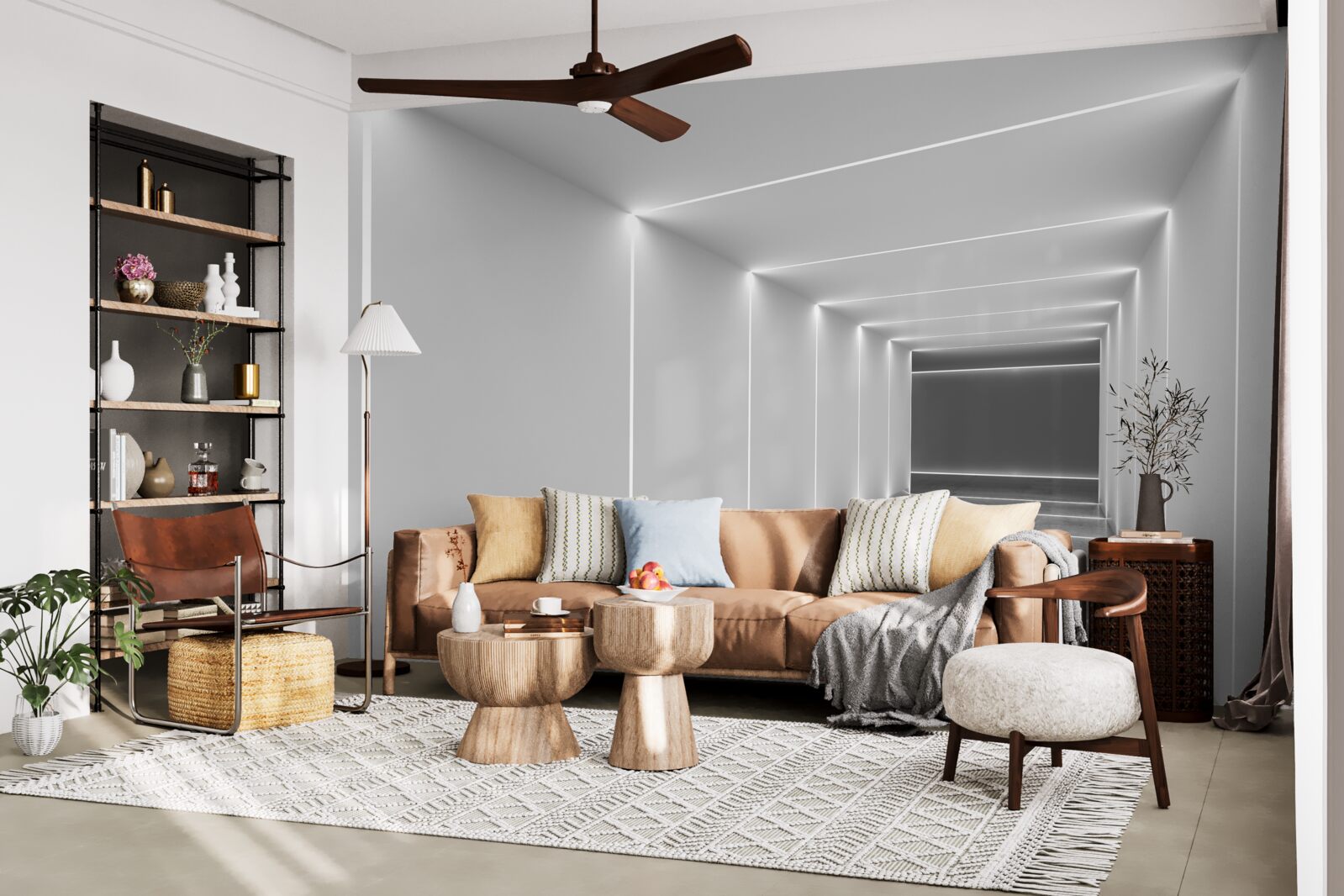 Fototapet pasaj luminat de lumină albă