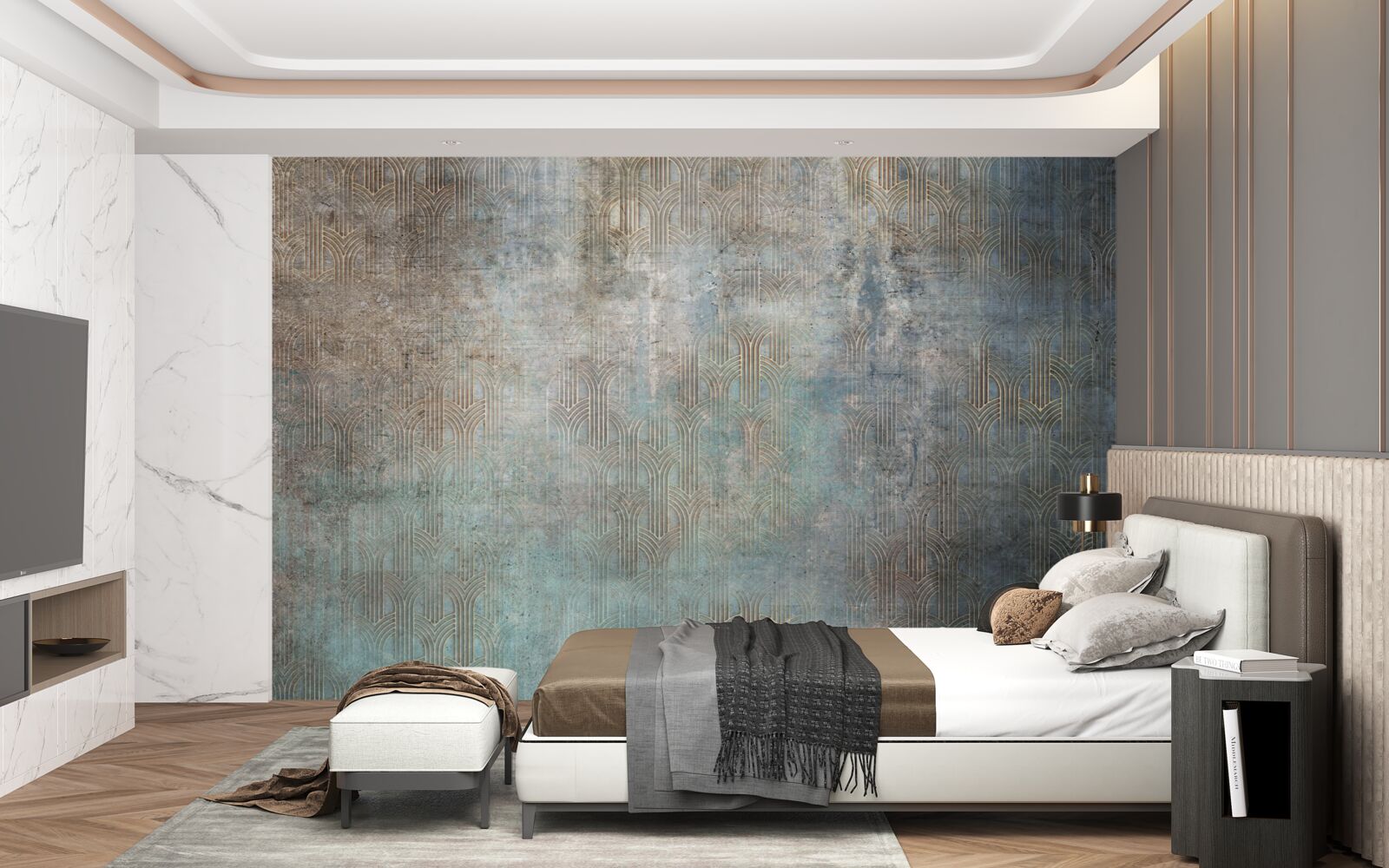 Fototapet ploaie care cade pe apă noaptea