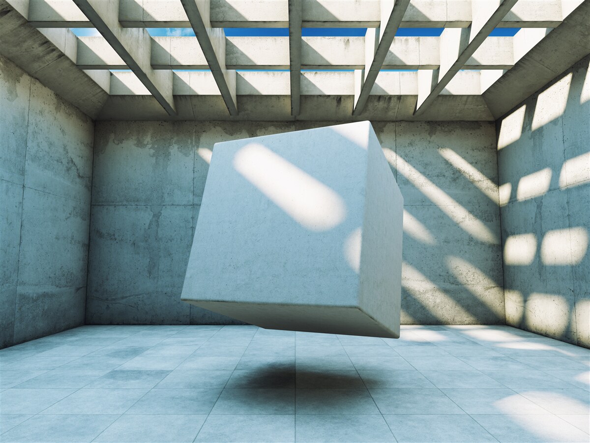 Fototapet cub 3d plutind într-o cameră luminată