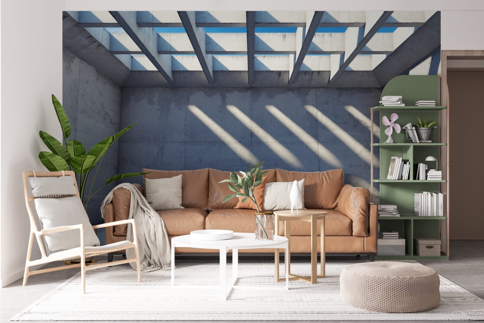 Fototapet tavan grilă cu model pătrat și transparență