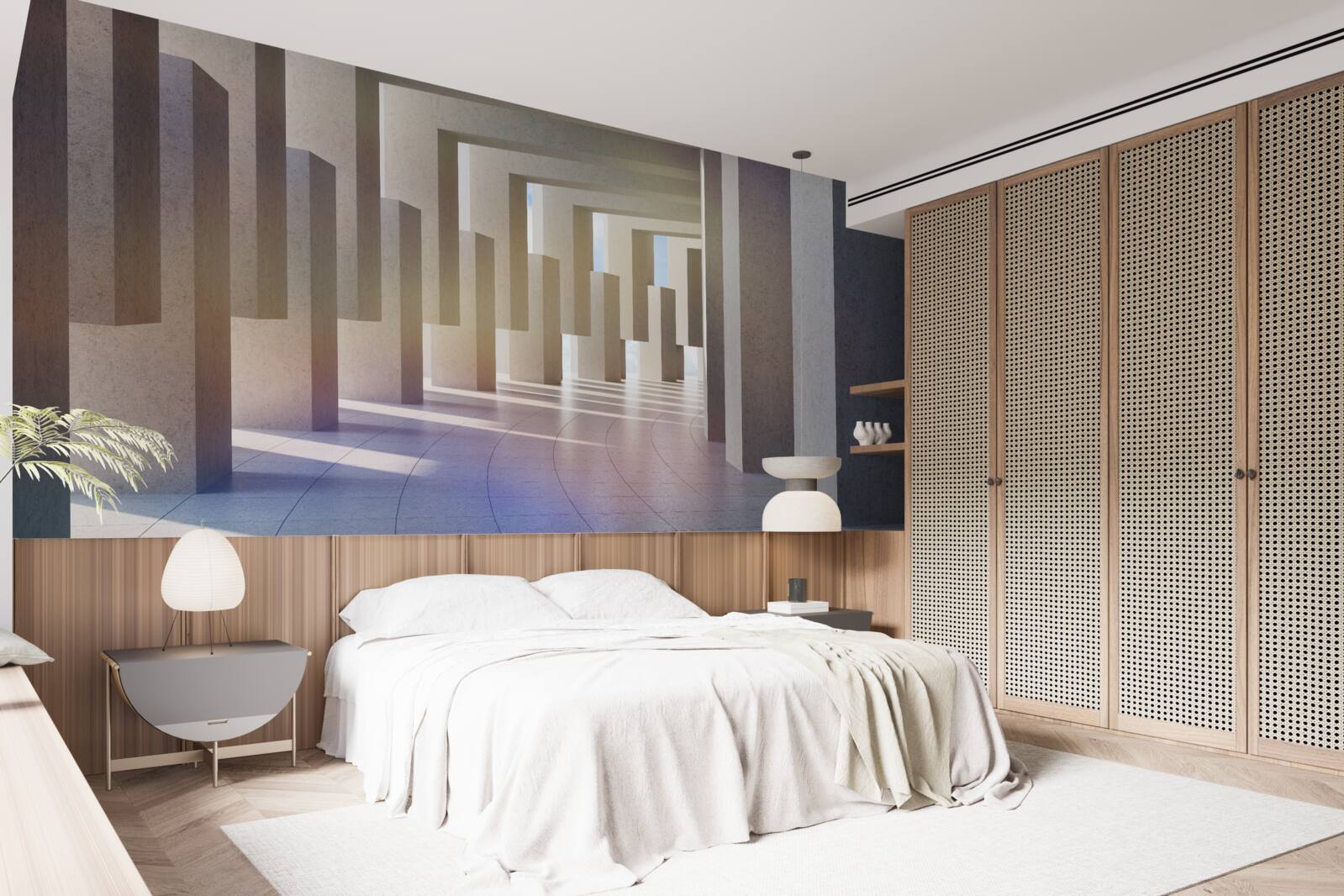 Fototapet un tunel cu arce care se întinde la infinit