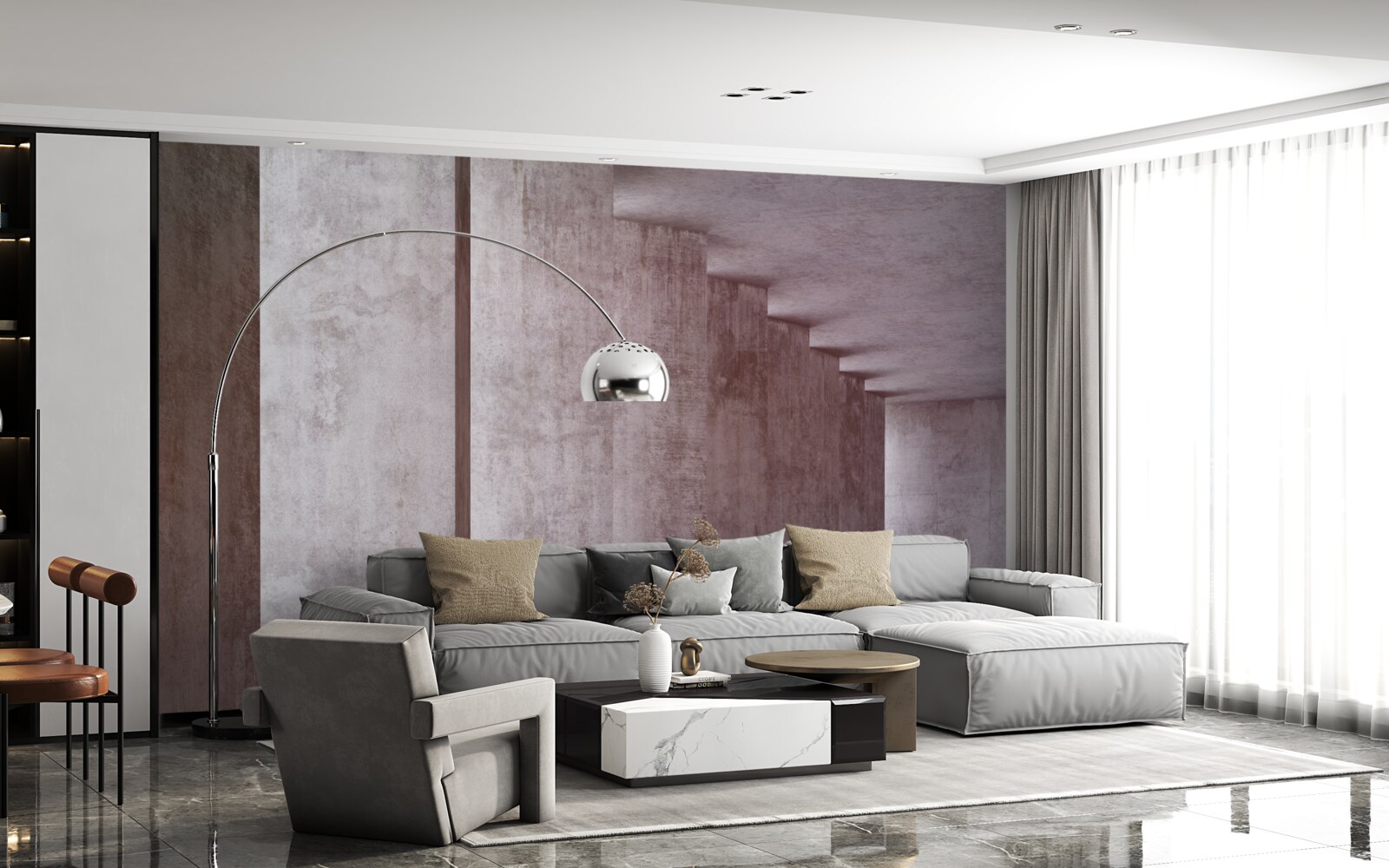 Fototapet colonadă ușoară fără curbe