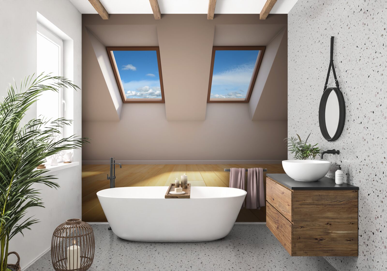 Fototapet nivelul superior cu vedere la cer