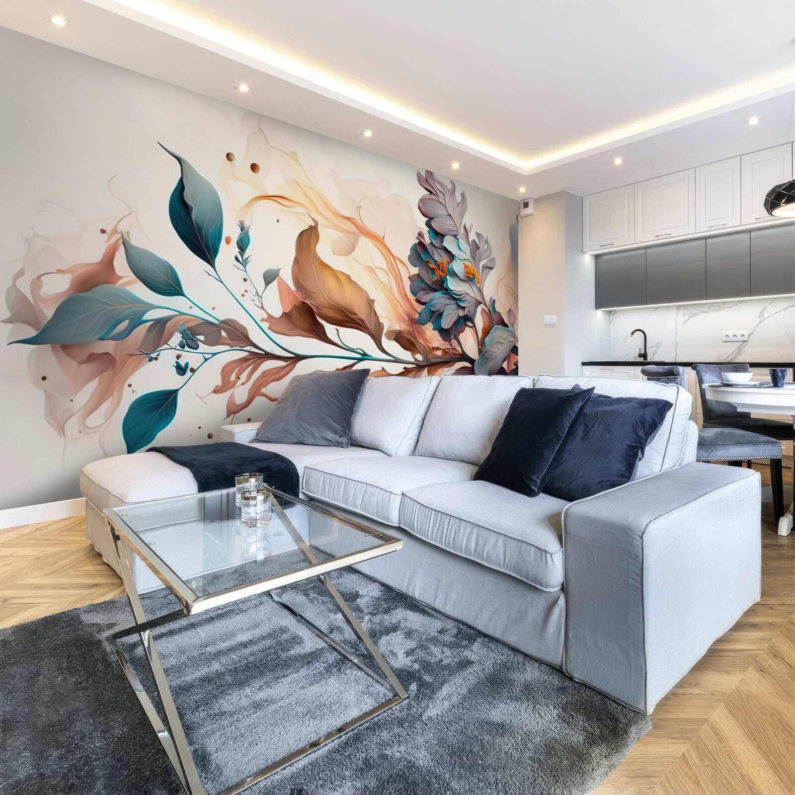 Fototapet ramură de toamnă colorată cu frunze