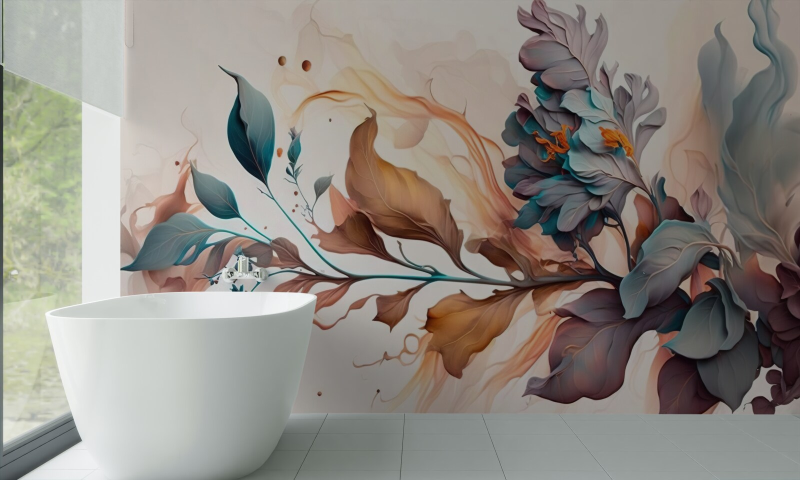 Fototapet ramură de toamnă colorată cu frunze