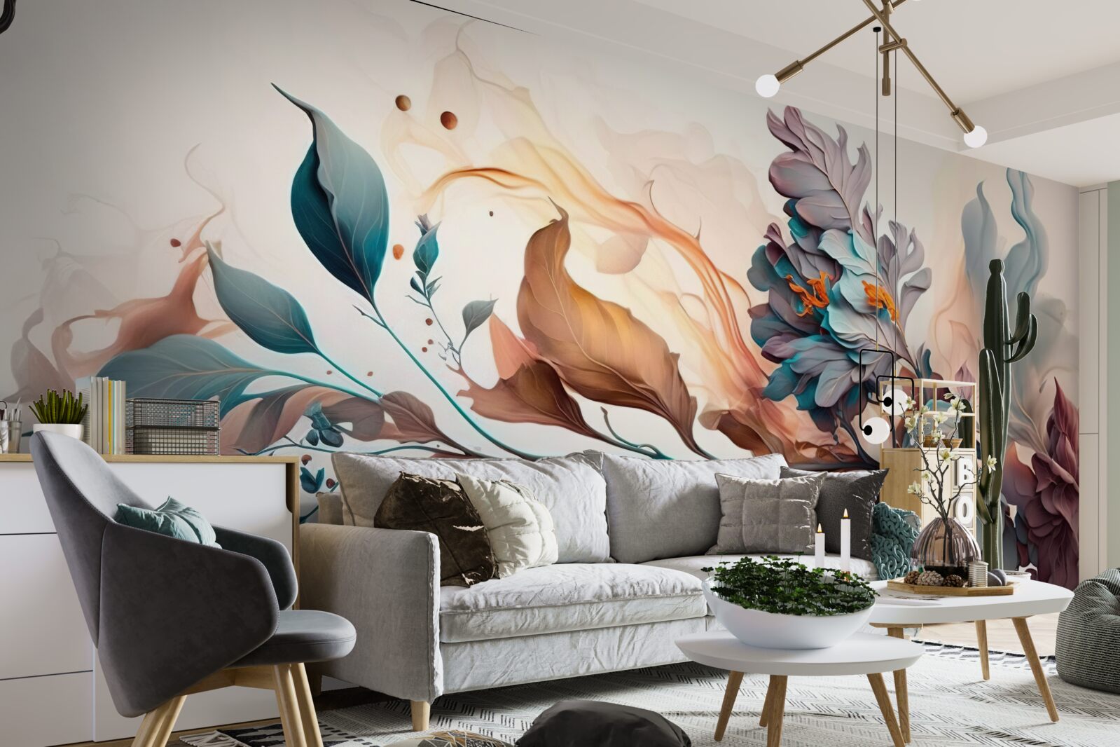 Fototapet ramură de toamnă colorată cu frunze