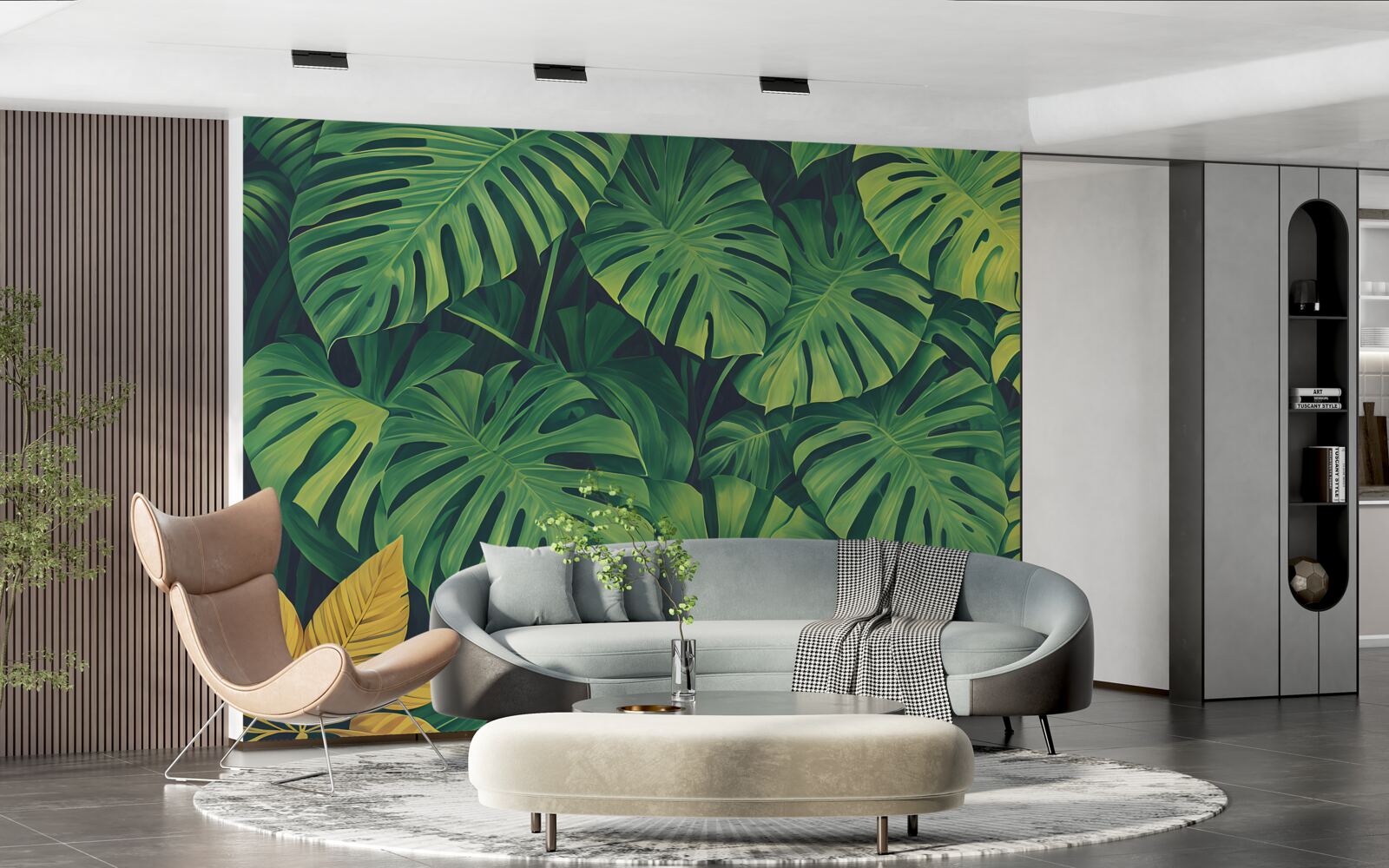 Fototapet monstera au frunze tropicale luxuriante