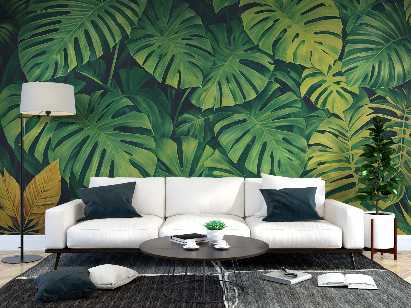 Fototapet monstera au frunze tropicale luxuriante
