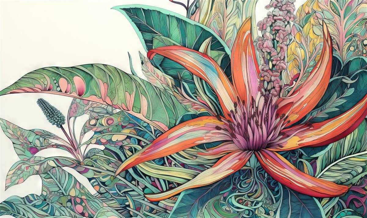 Fototapet mugur deschis al unei plante agresive