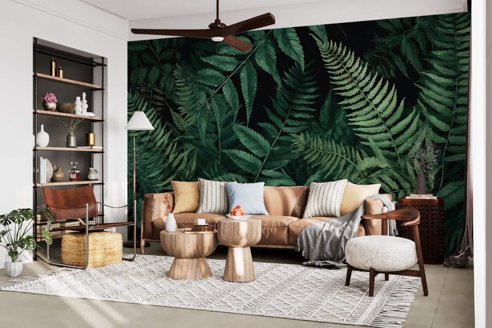 Fototapet noaptea petalele de ferigă se leagănă ușor