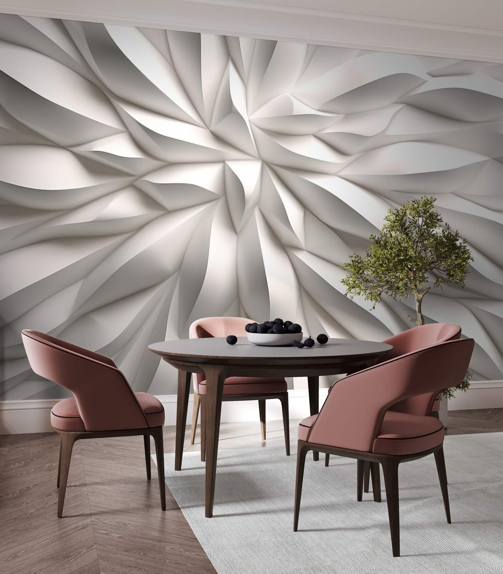 Fototapet centru de flori în abstracție