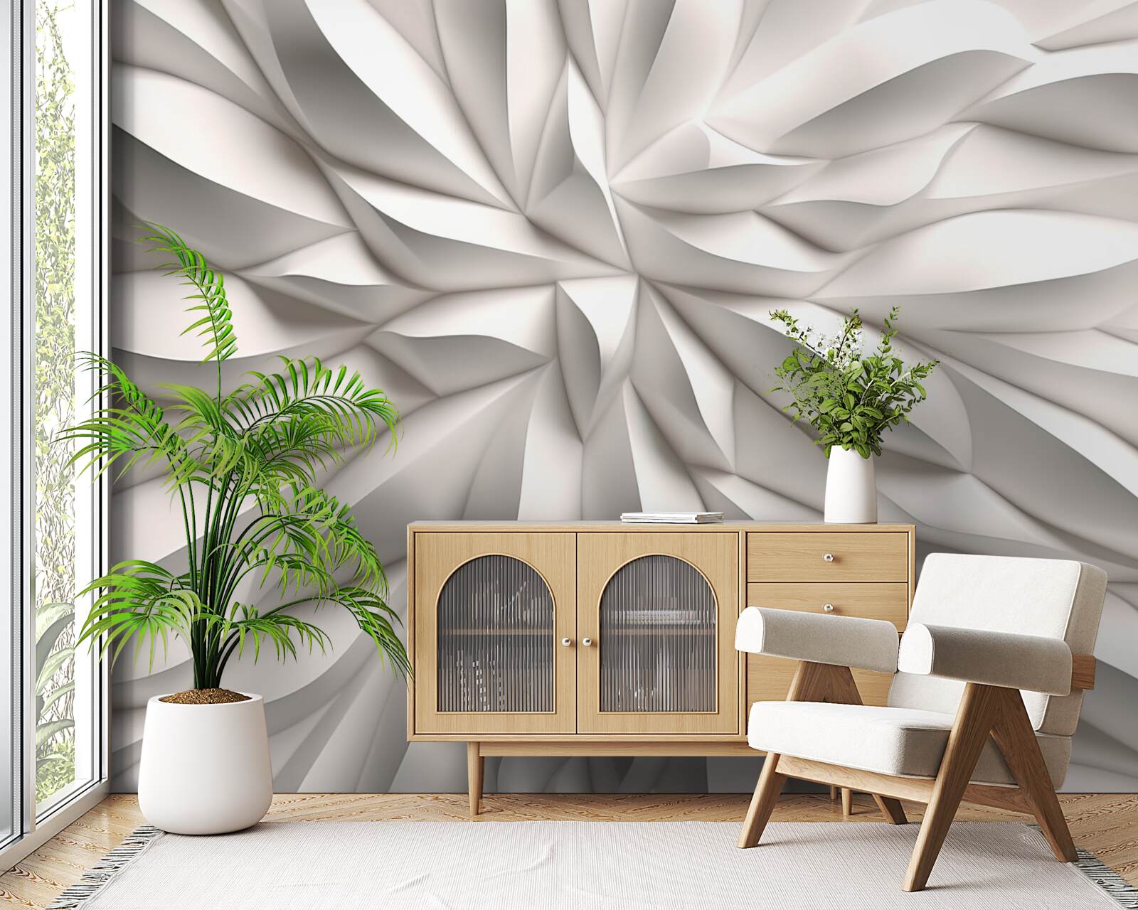 Fototapet centru de flori în abstracție