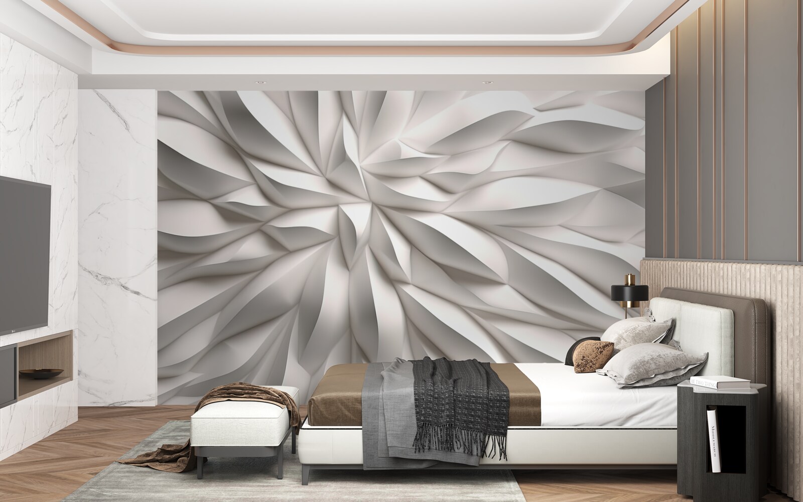 Fototapet centru de flori în abstracție