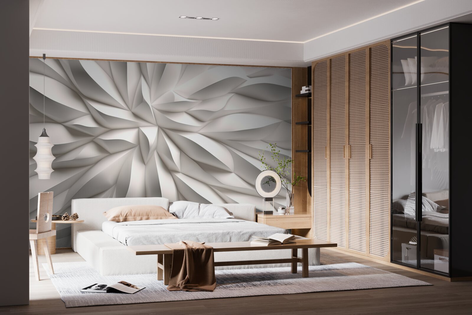 Fototapet centru de flori în abstracție