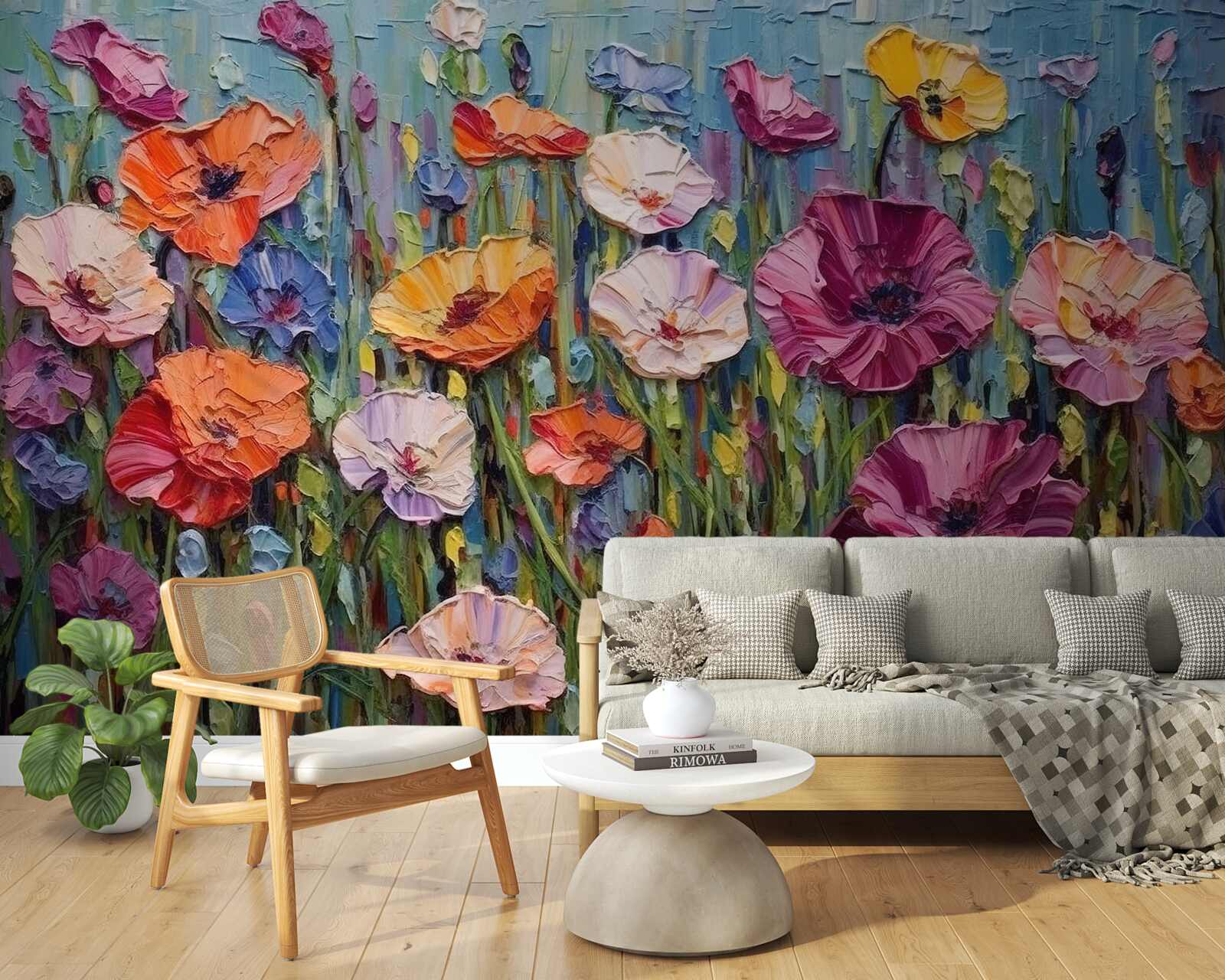 Fototapet flori de vară în câmp sub cer