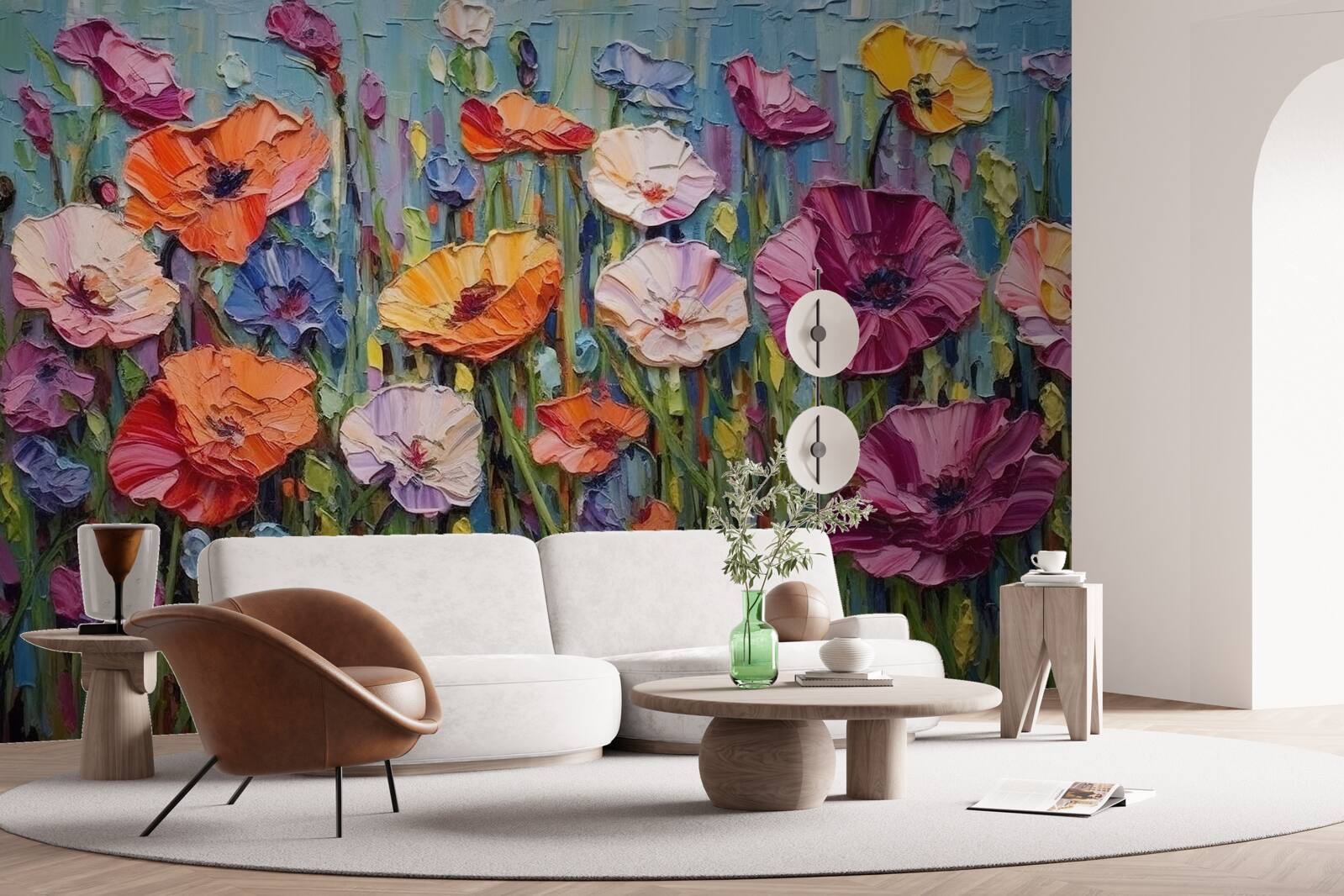 Fototapet flori de vară în câmp sub cer