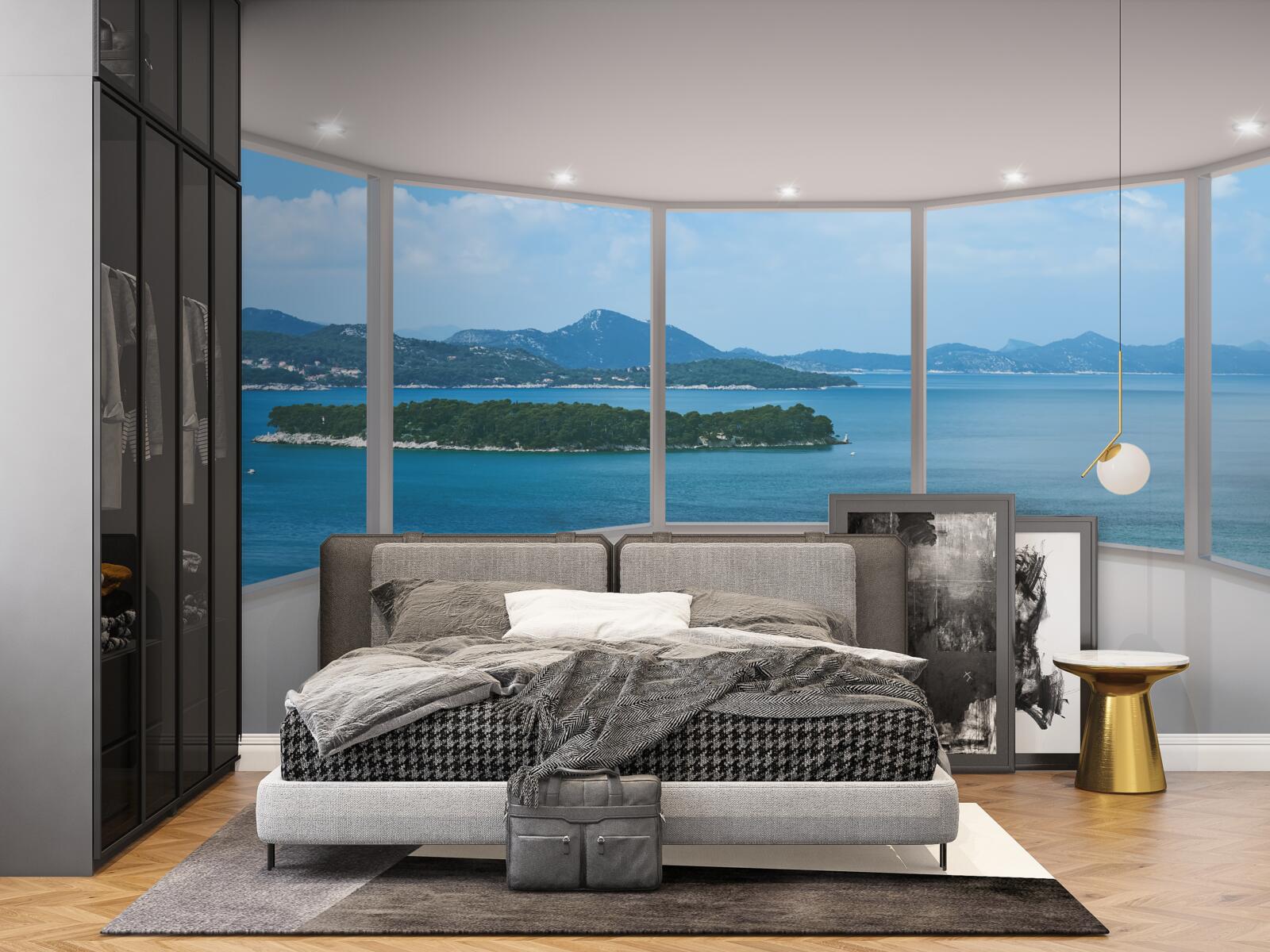 Fototapet vederi panoramice uimitoare ale oceanului direct de la ferestre