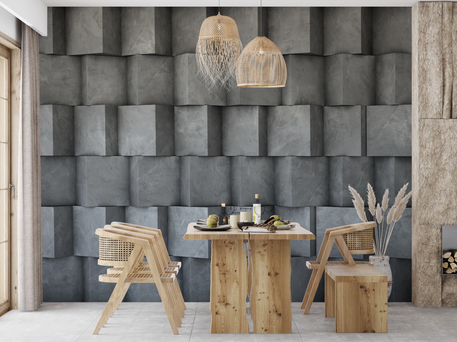 Fototapet pătrate volumetrice în direcții diferite