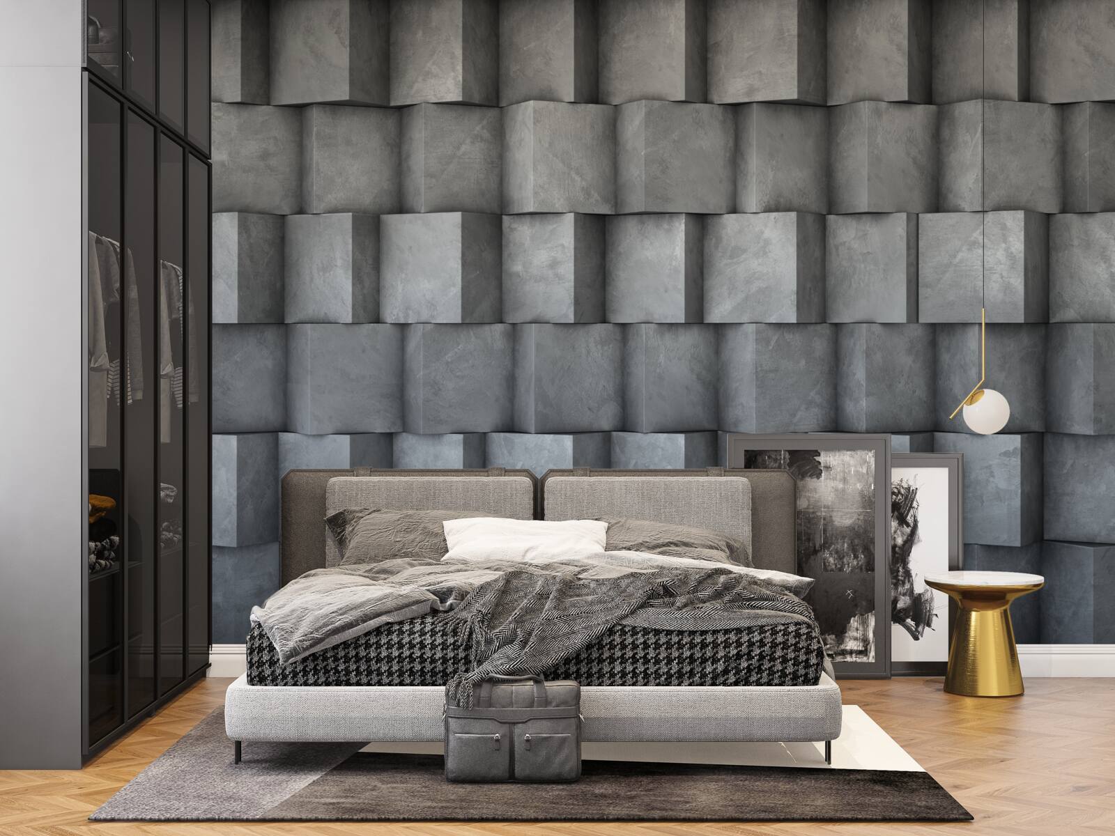 Fototapet pătrate volumetrice în direcții diferite