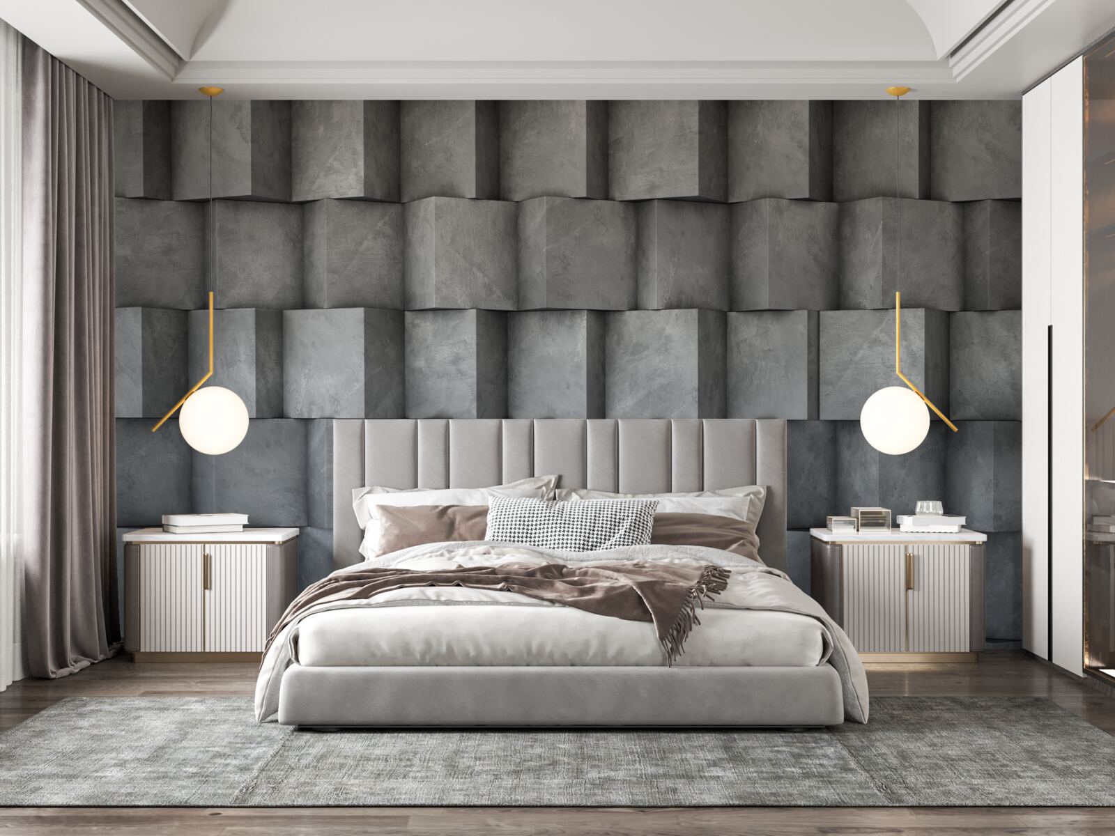 Fototapet pătrate volumetrice în direcții diferite